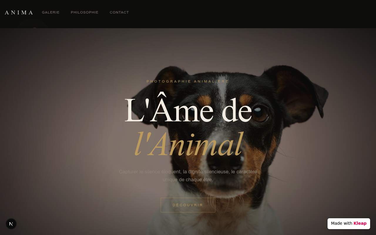photographe animalier website example