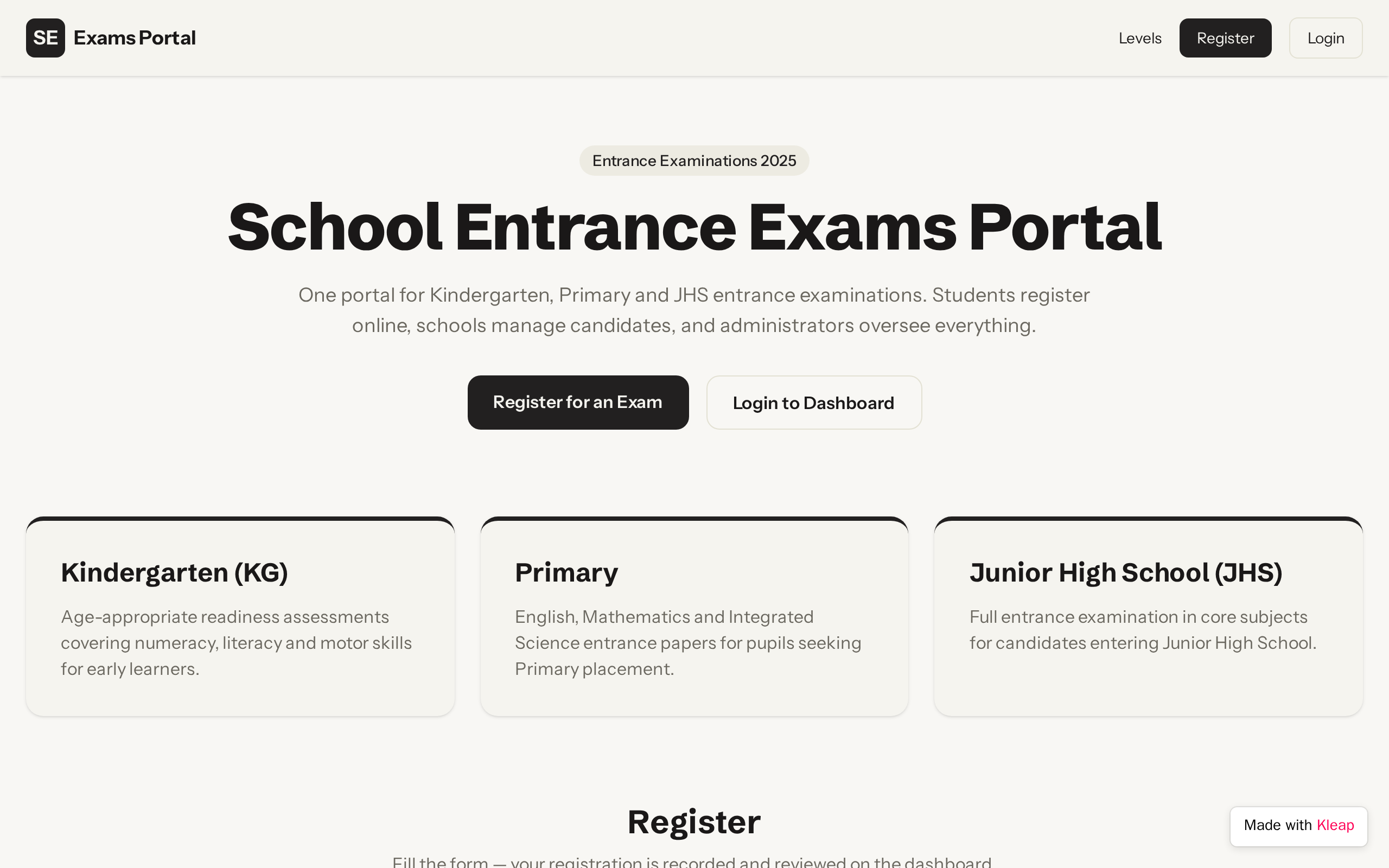 ScholarGate — built with Kleap