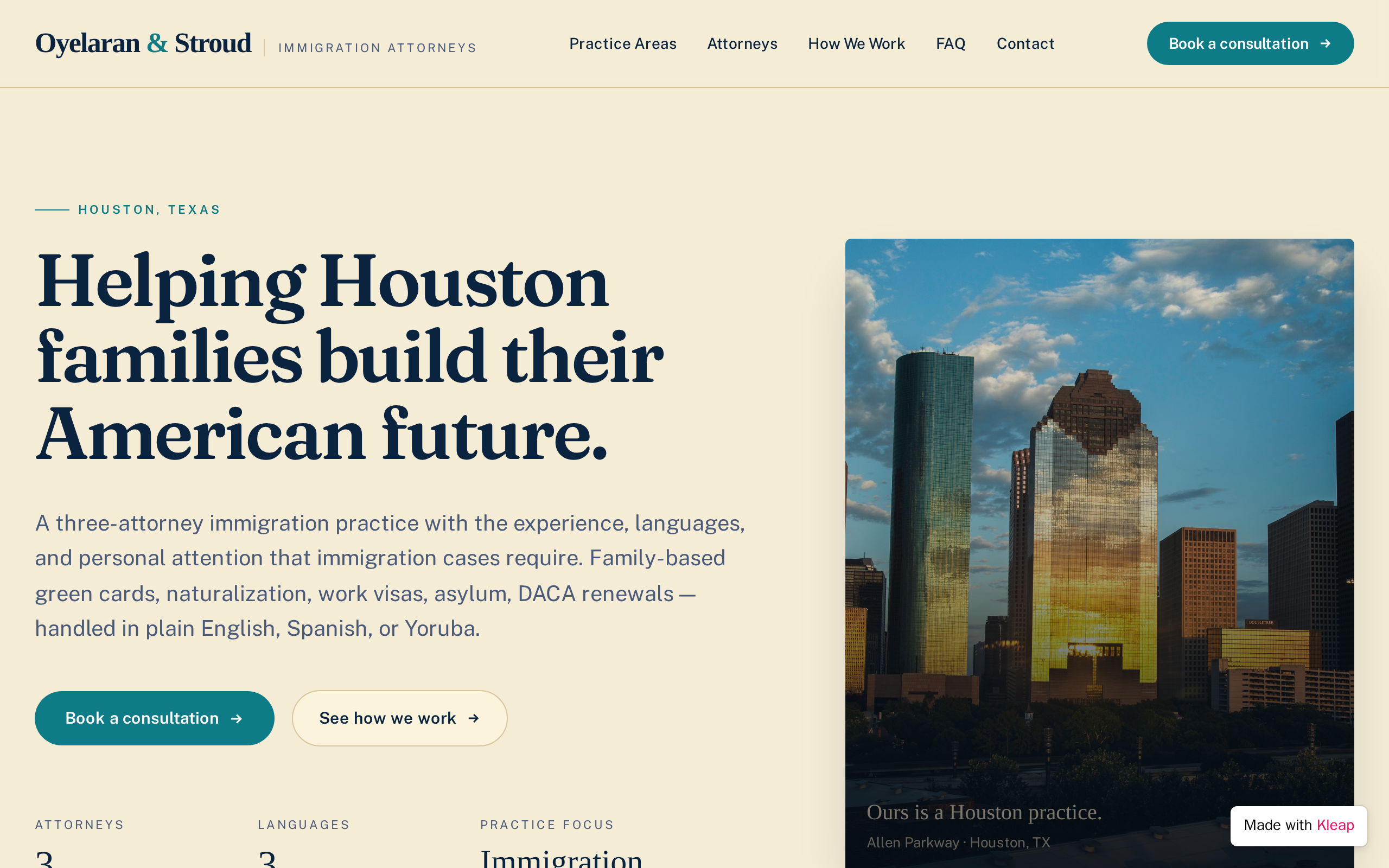 Oyelaran & Stroud Law Firm website example