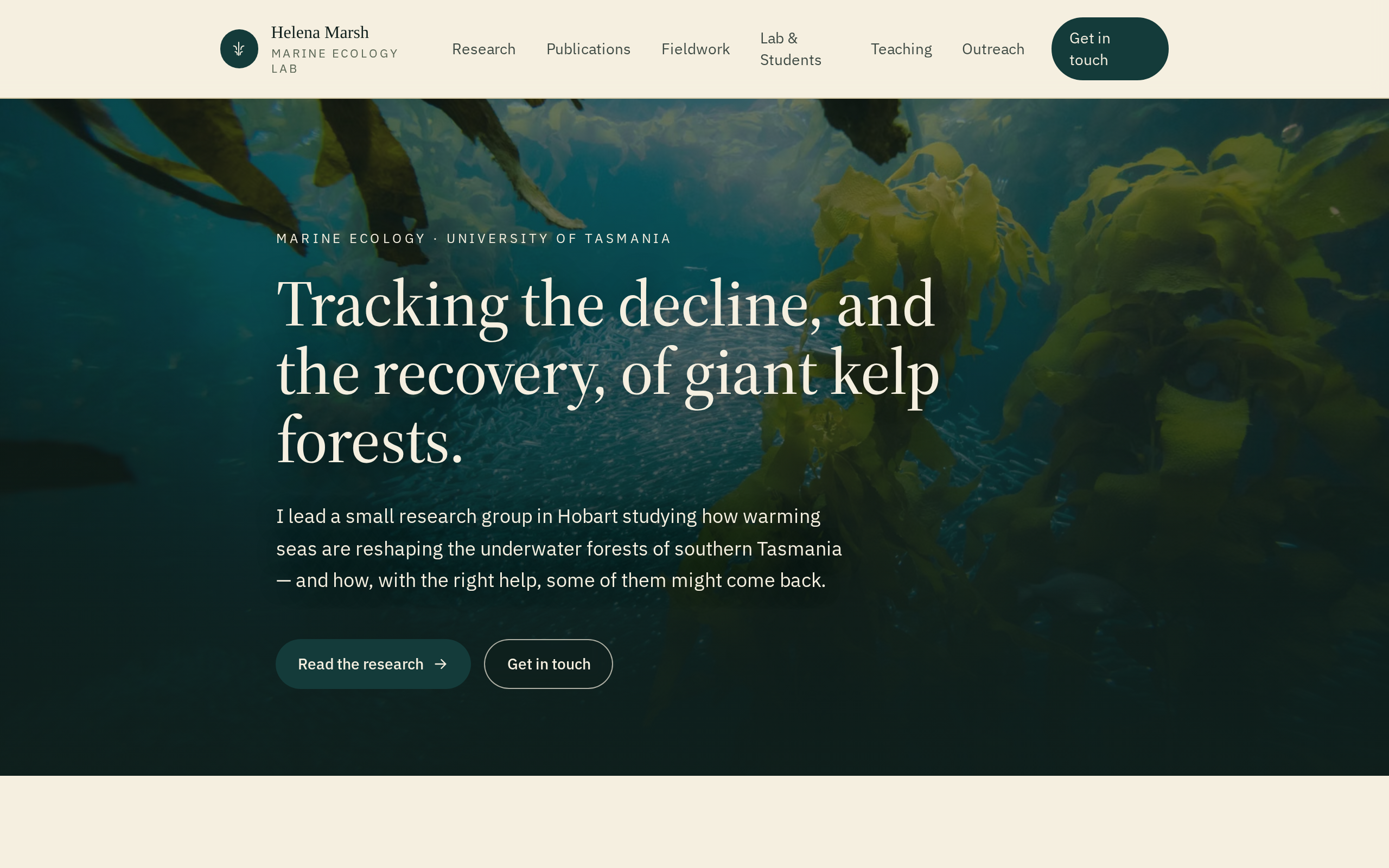 Dr. Helena Marsh — Personal Website website example