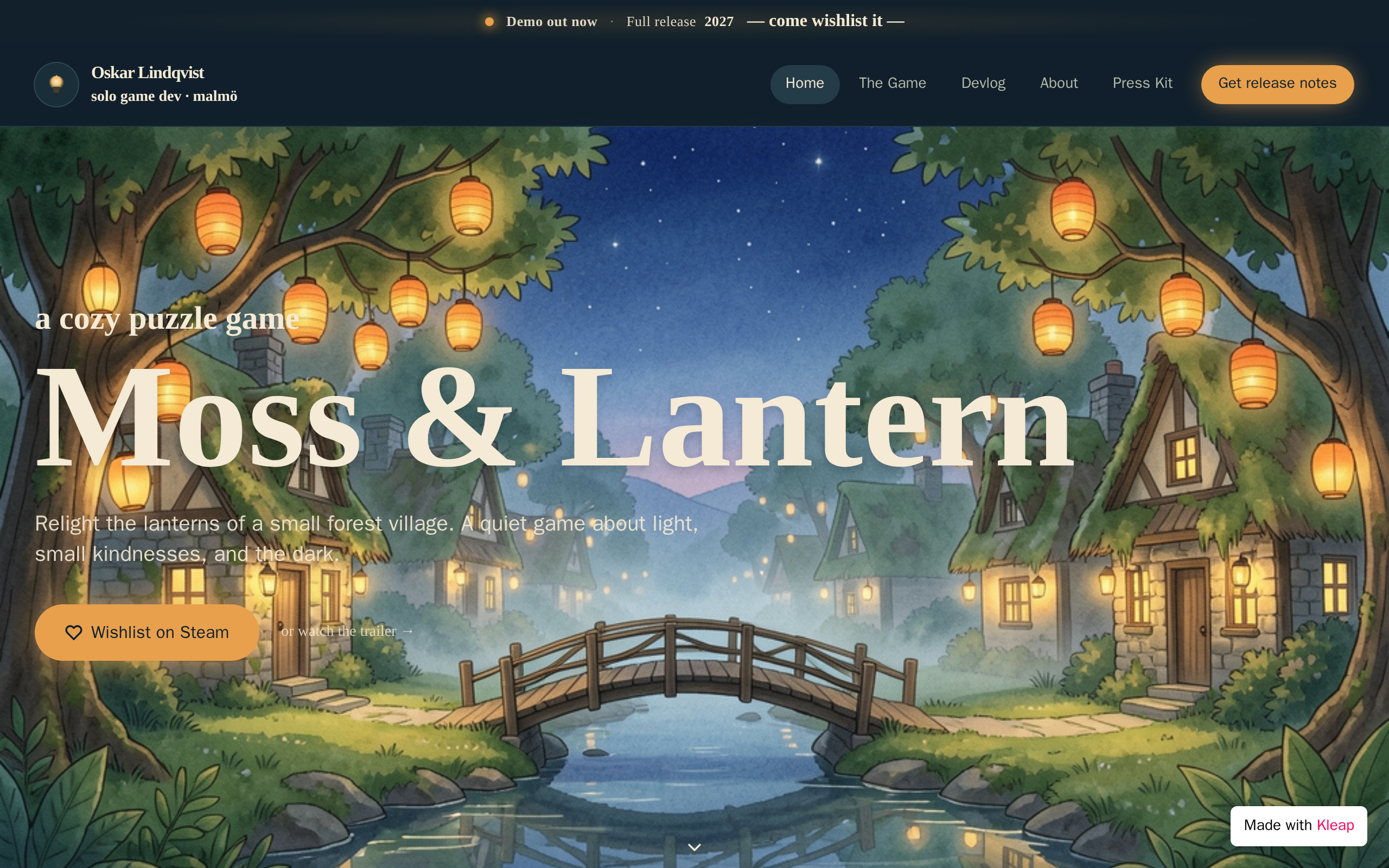 Oskar Lindqvist — Personal Website website example