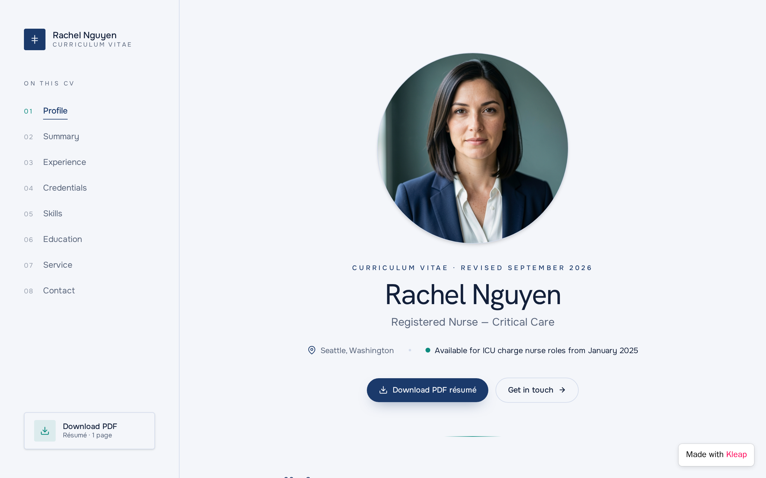 Rachel Nguyen Resume website example