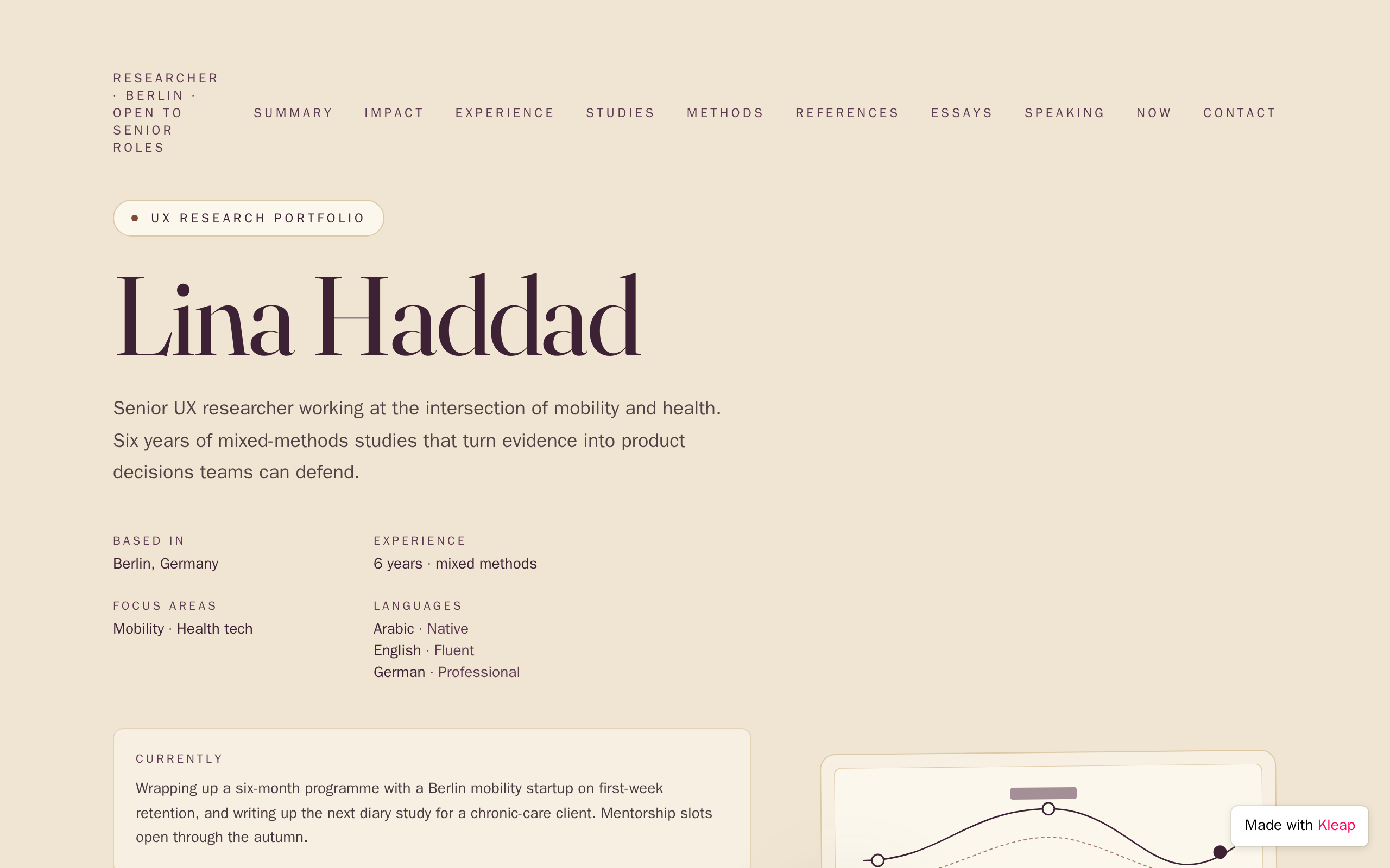 Lina Haddad Resume website example