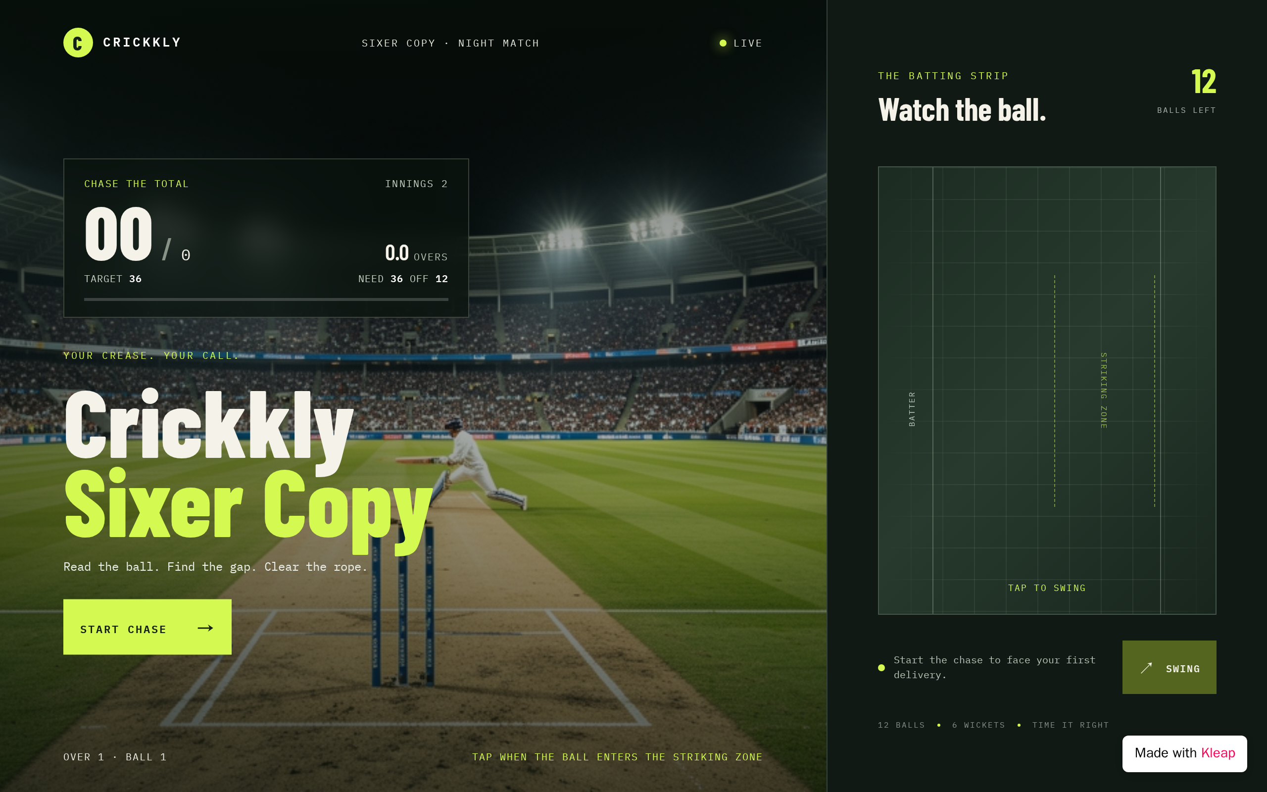 Crickly Sixer6