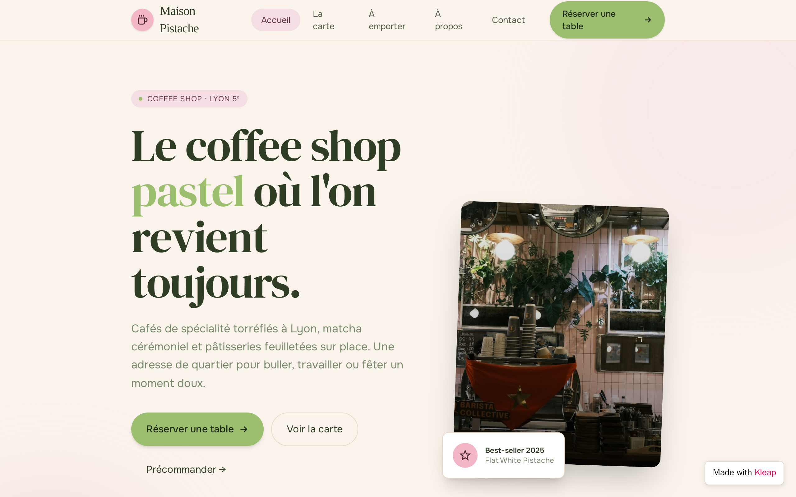 Maison Pistache website example