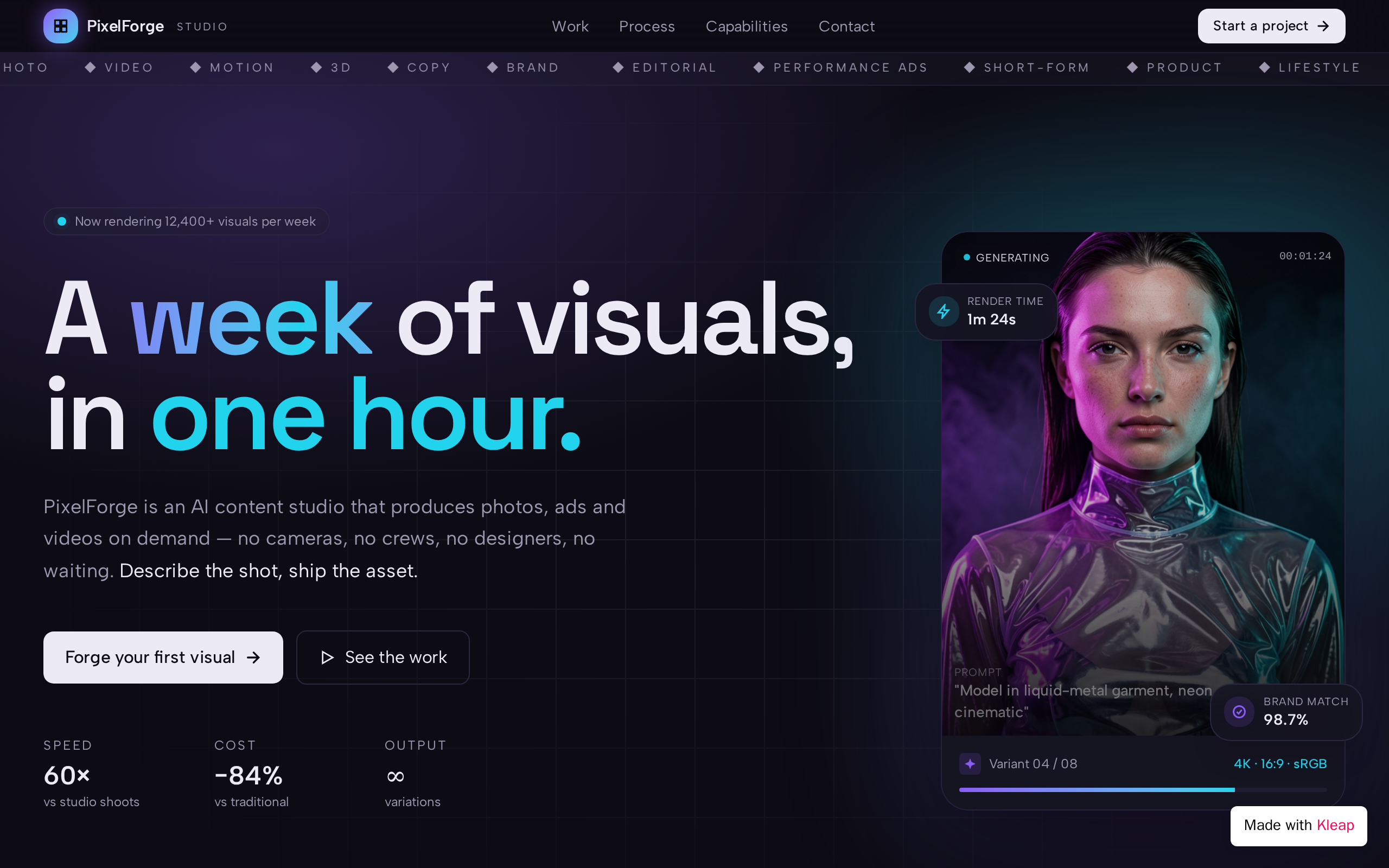 PixelForge Studio website example