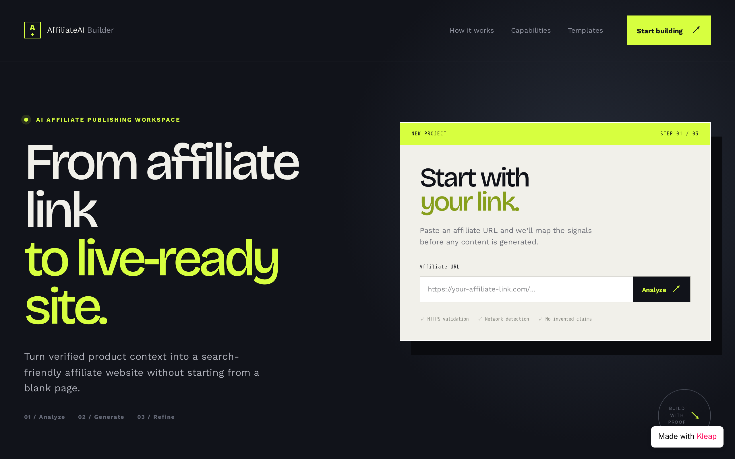 AffiliateAI Builder