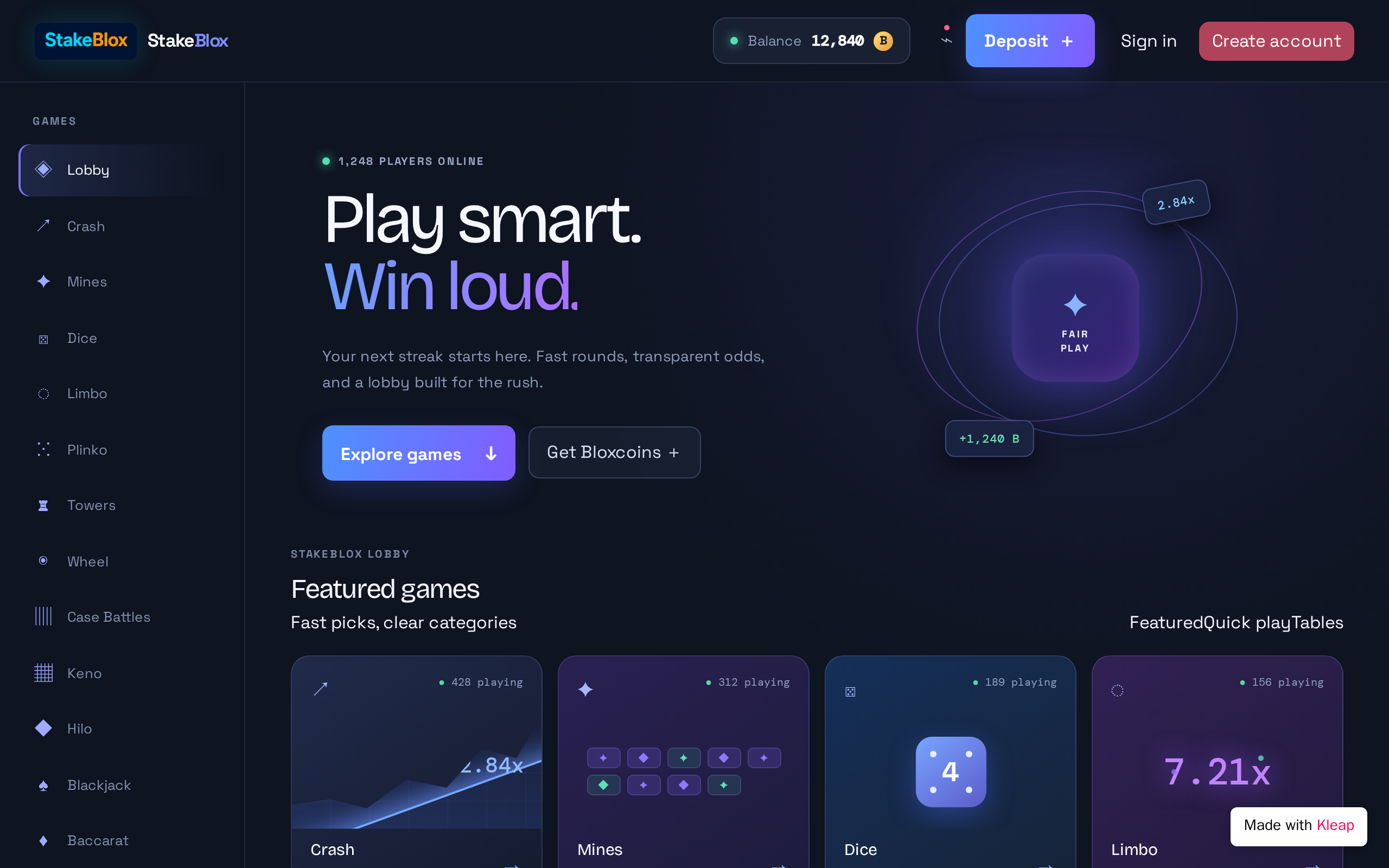 StakeBlox website example