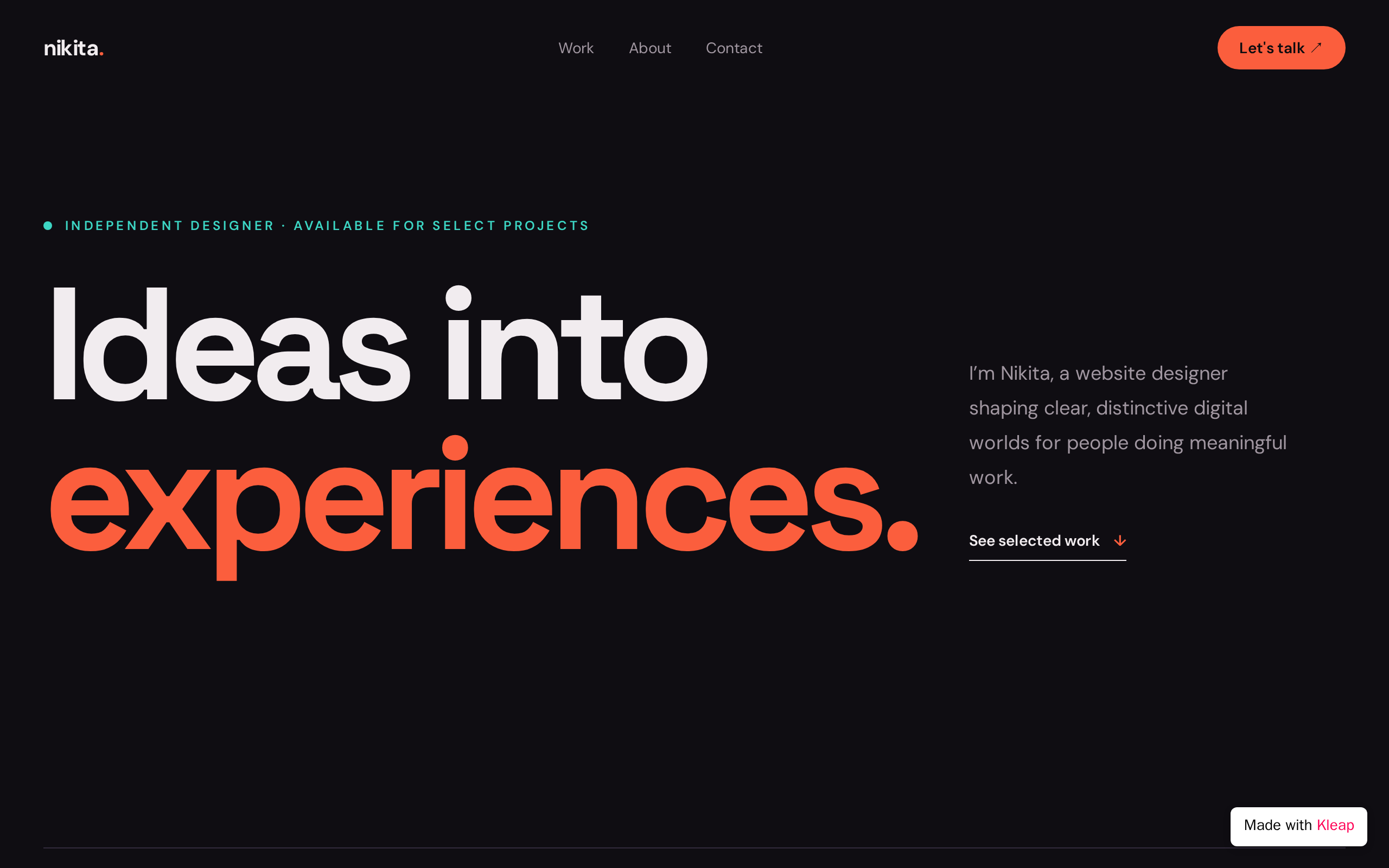 Nikita Design Studio website example