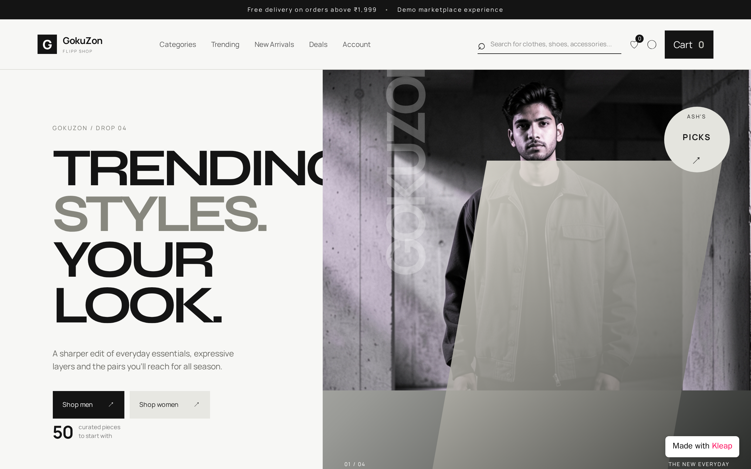 Flipp Shop website example