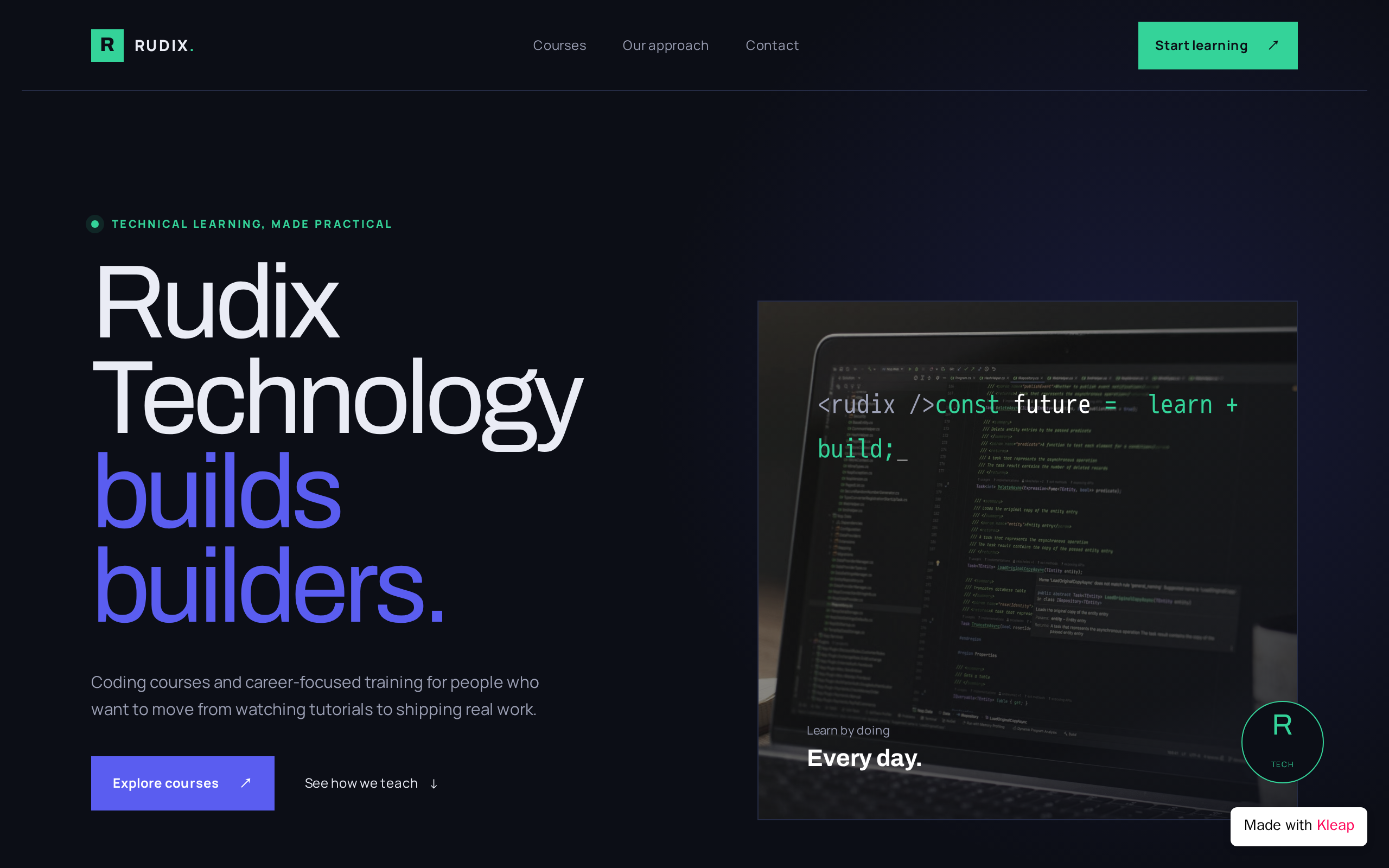 Rudix Learn website example