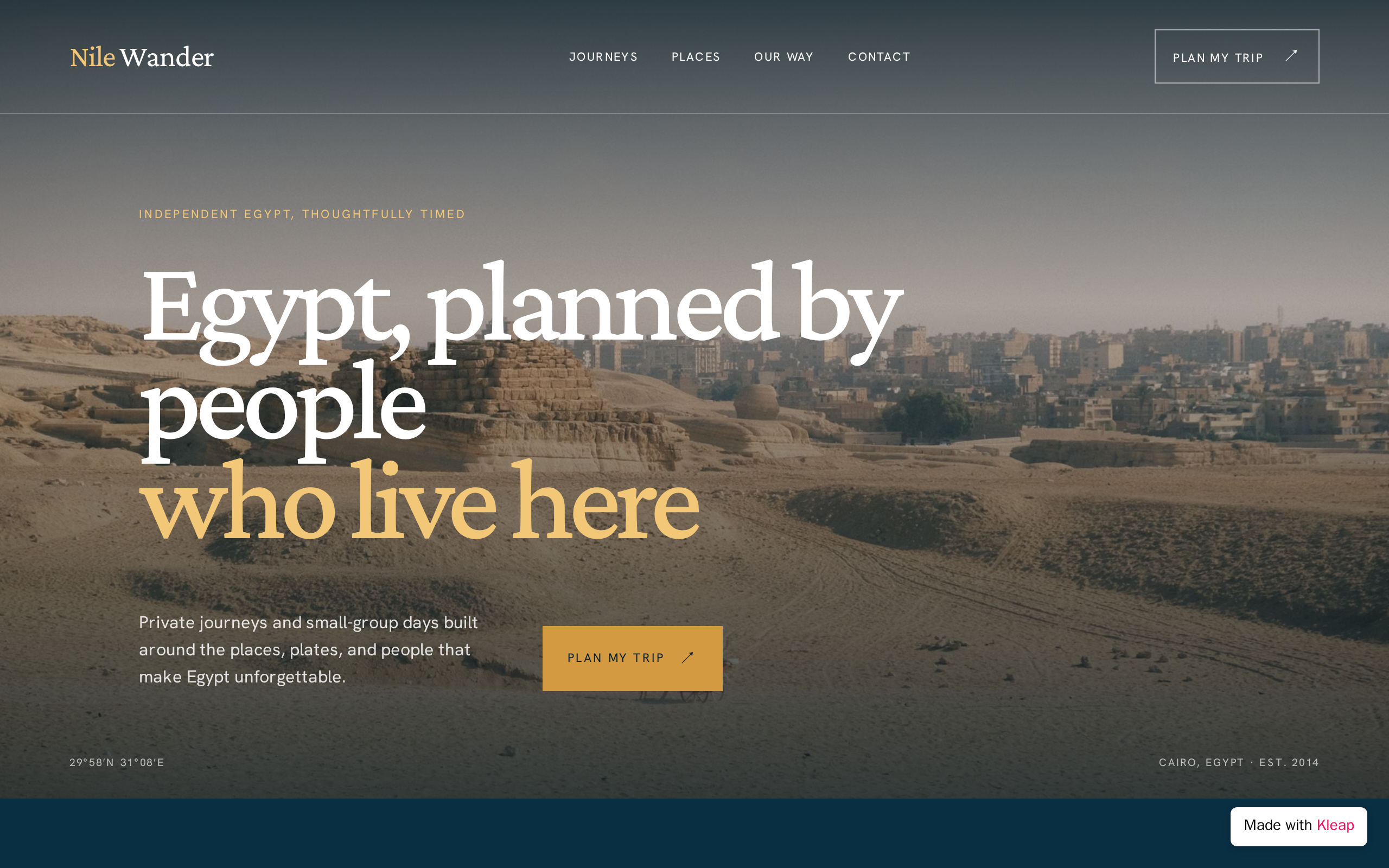 Nile Wander 2 website example