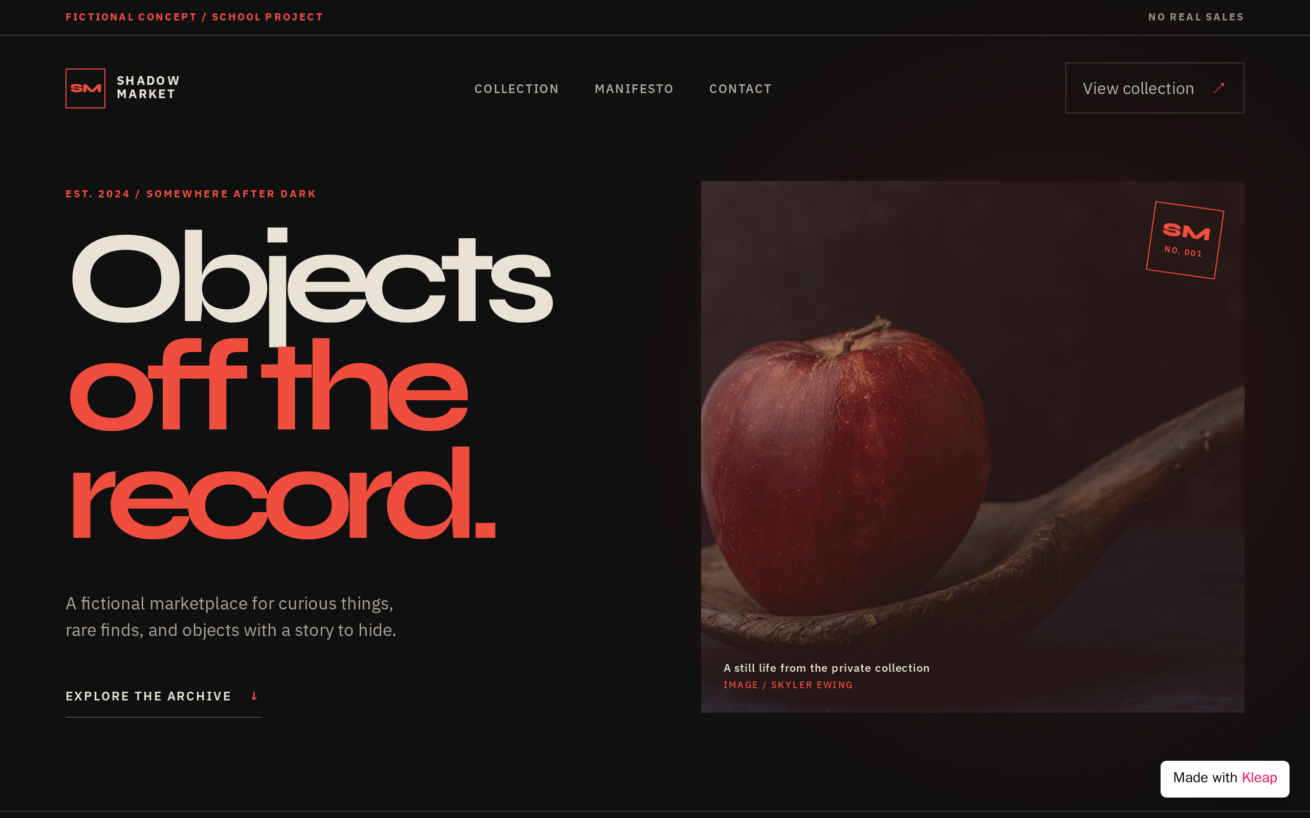 Shadow Market — School Project