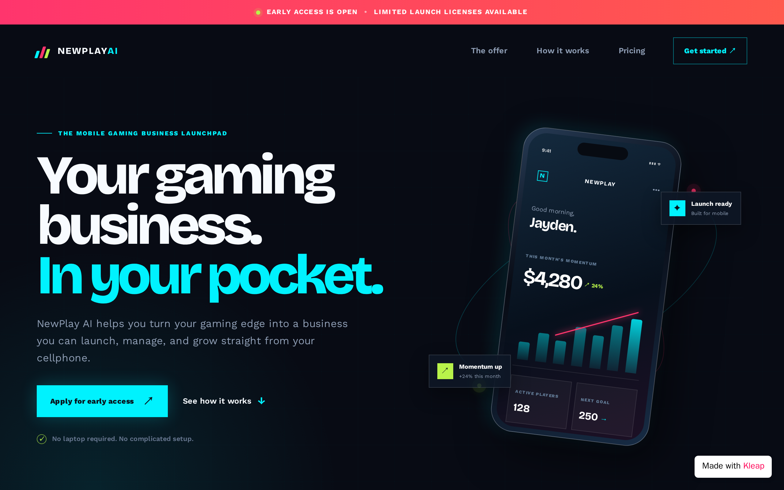 NewPlay AI website example