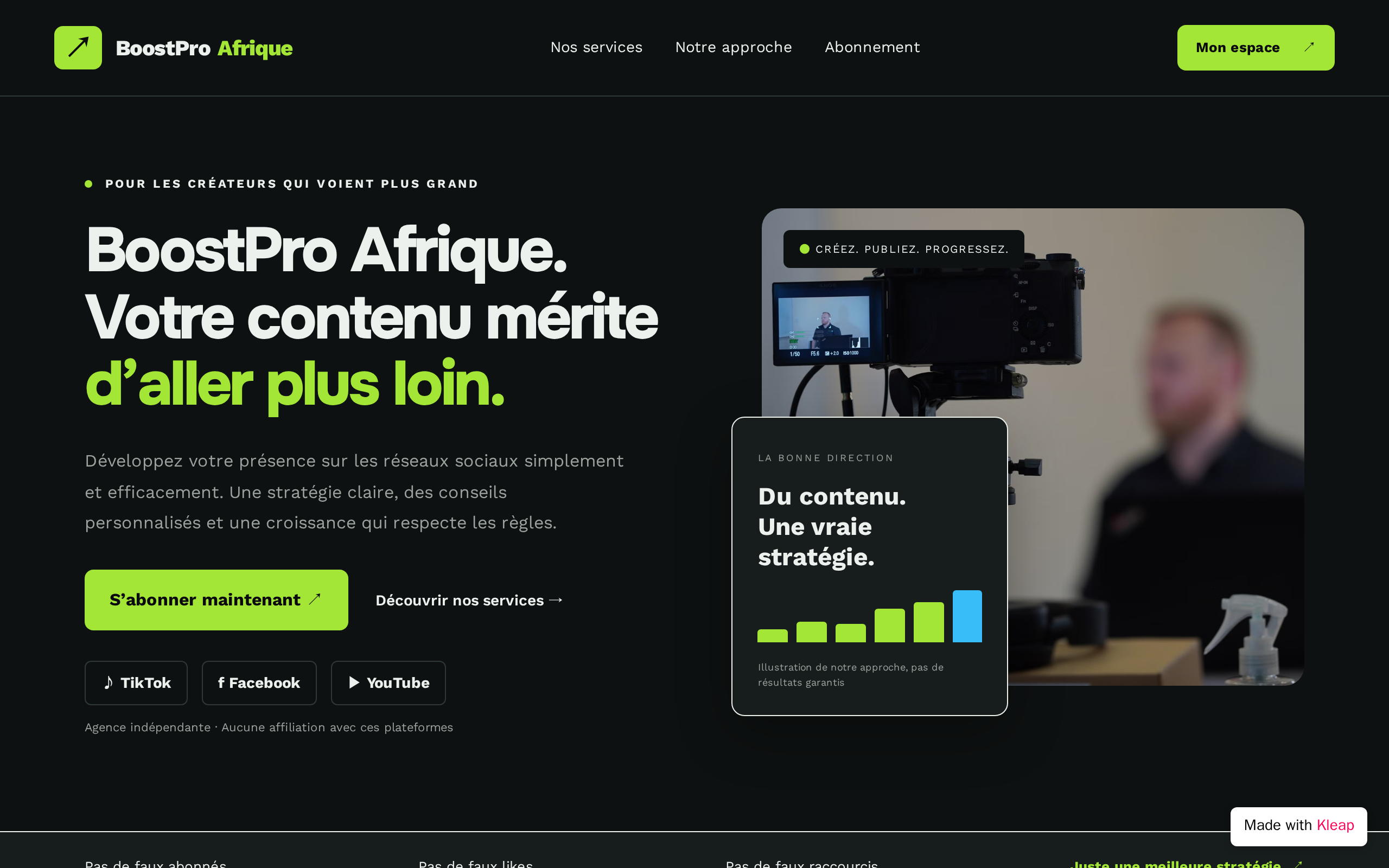 BoostCréa website example