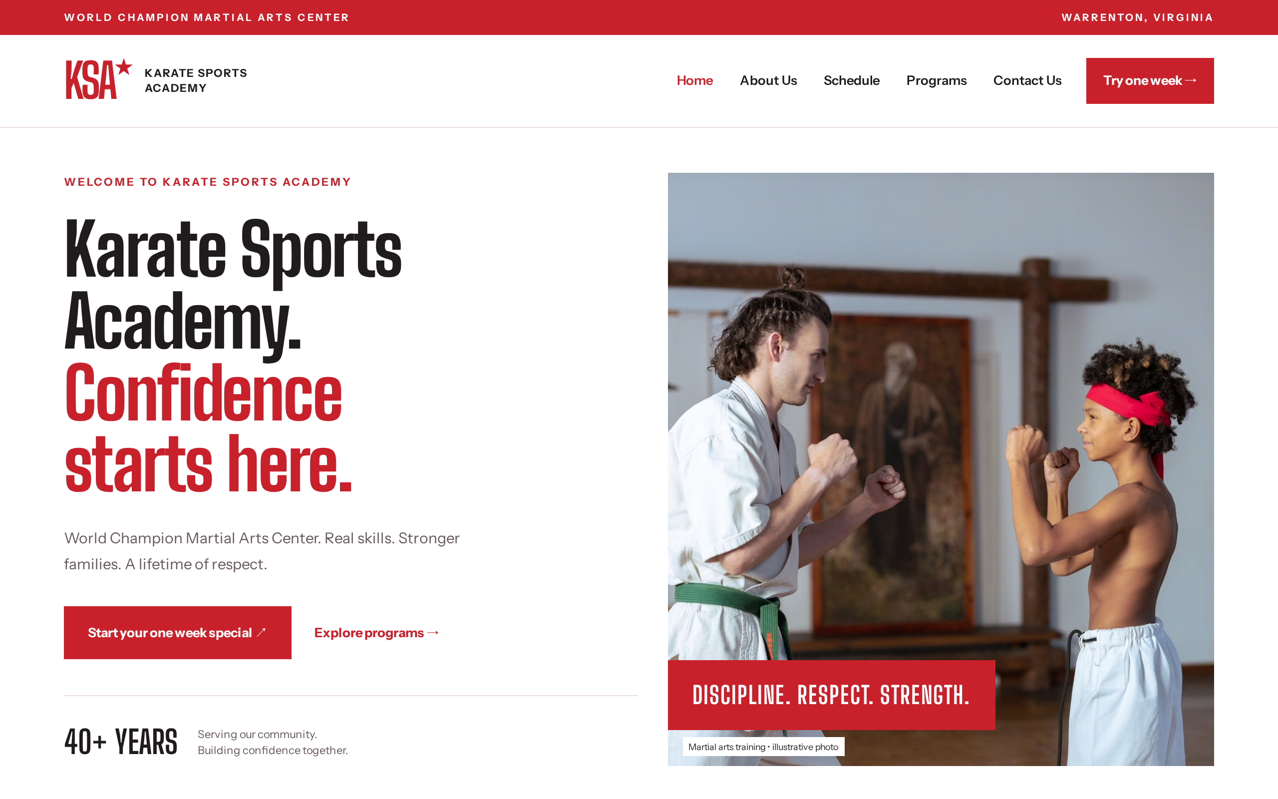 Karate Sports Academy — built with Kleap