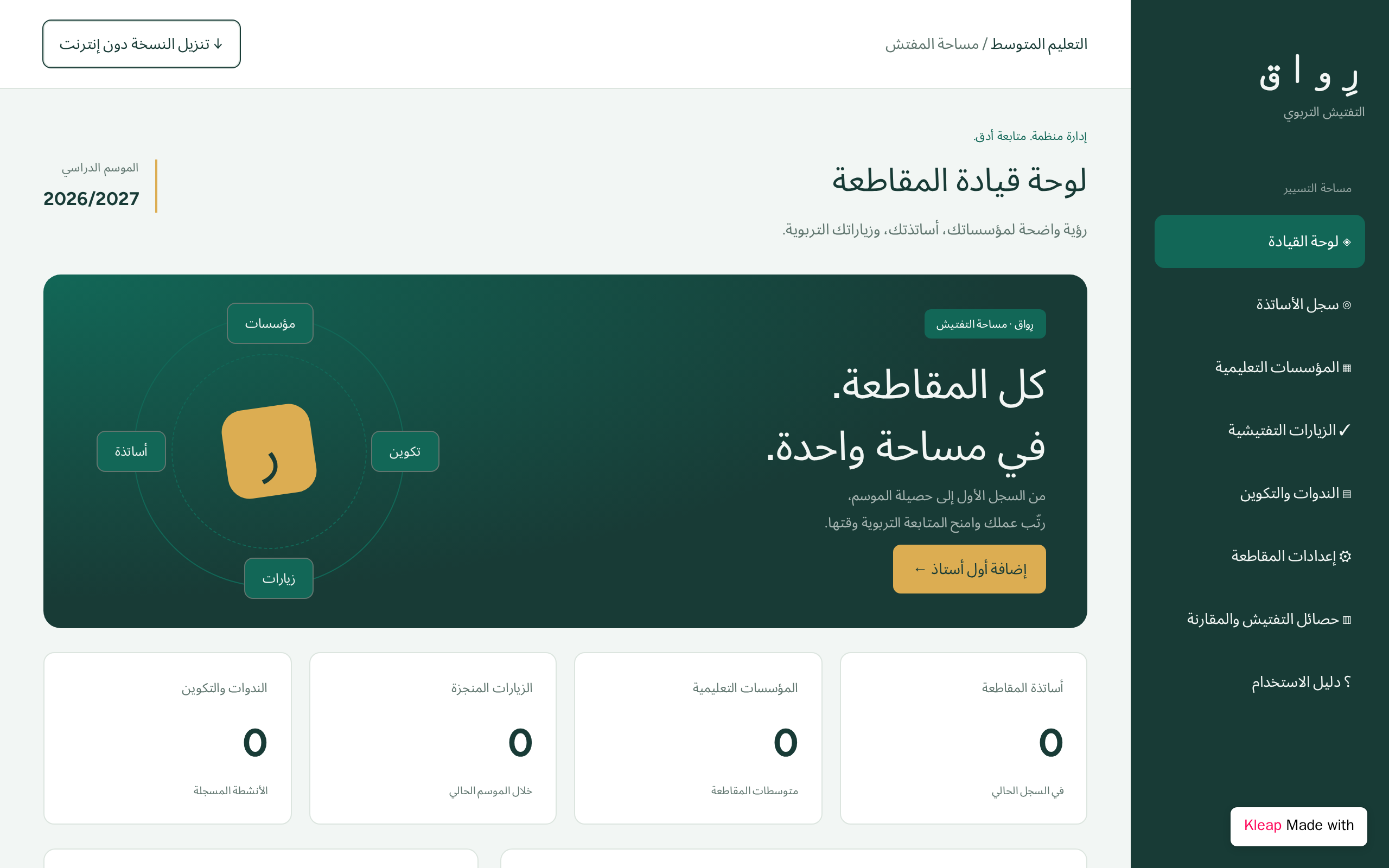 منصة تفتيش رقمية معقدة بهذا الحجم