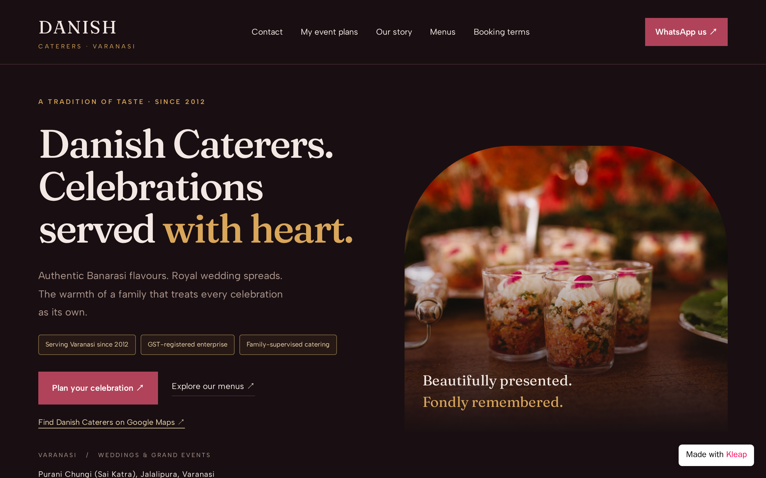 Danish Caterers website example
