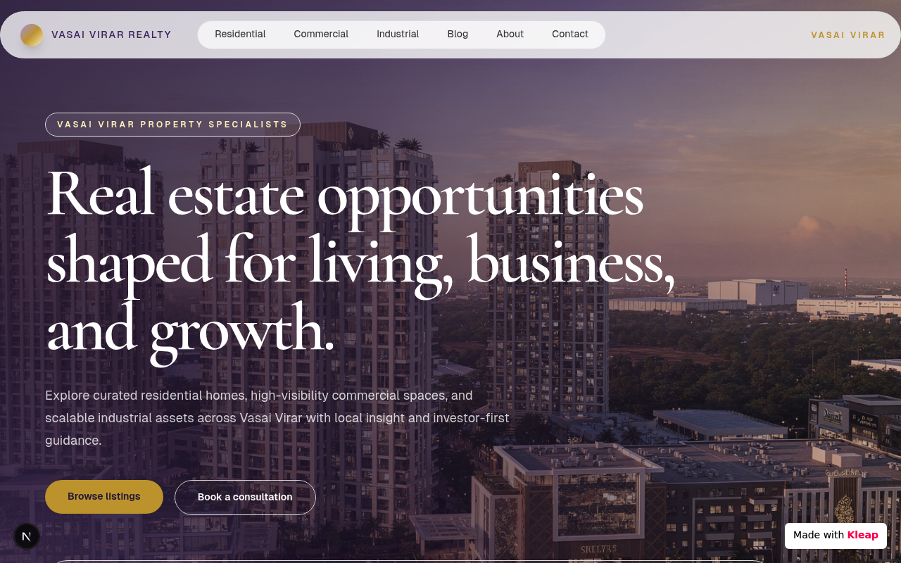 Vasai Virar website example