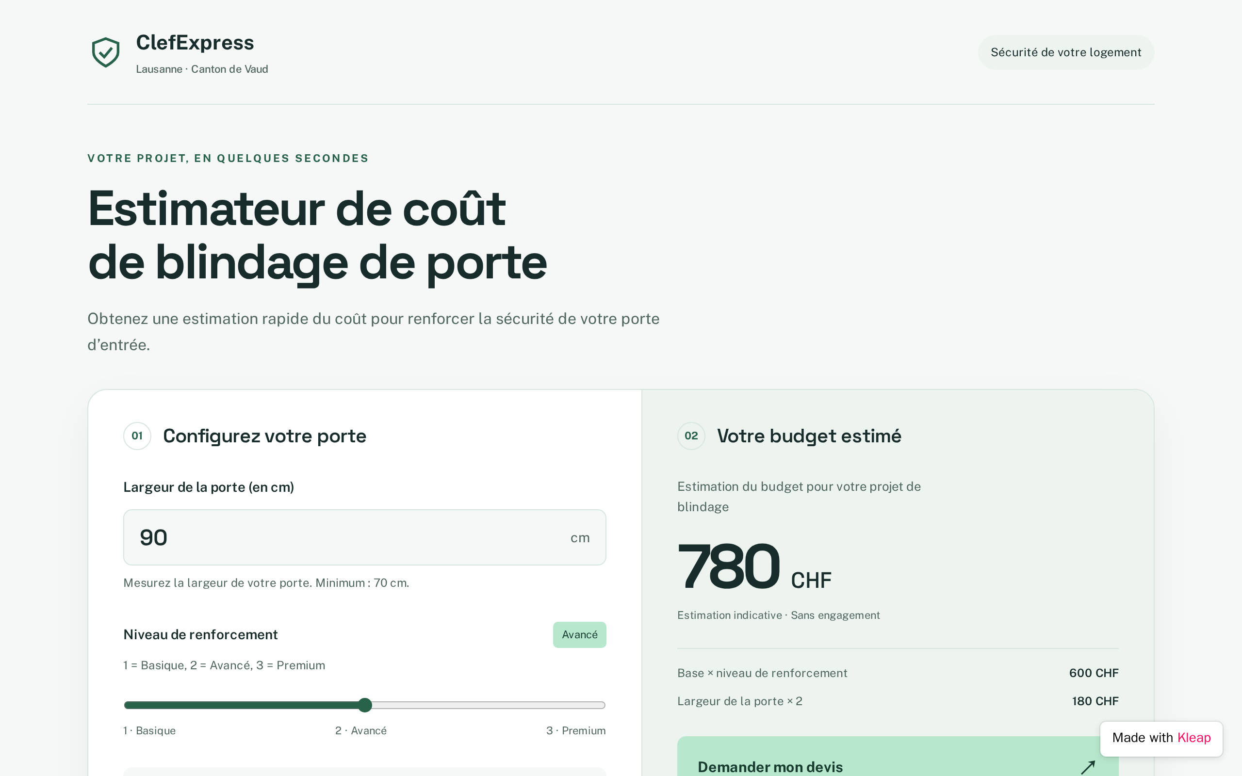 Estimateur Estime website example