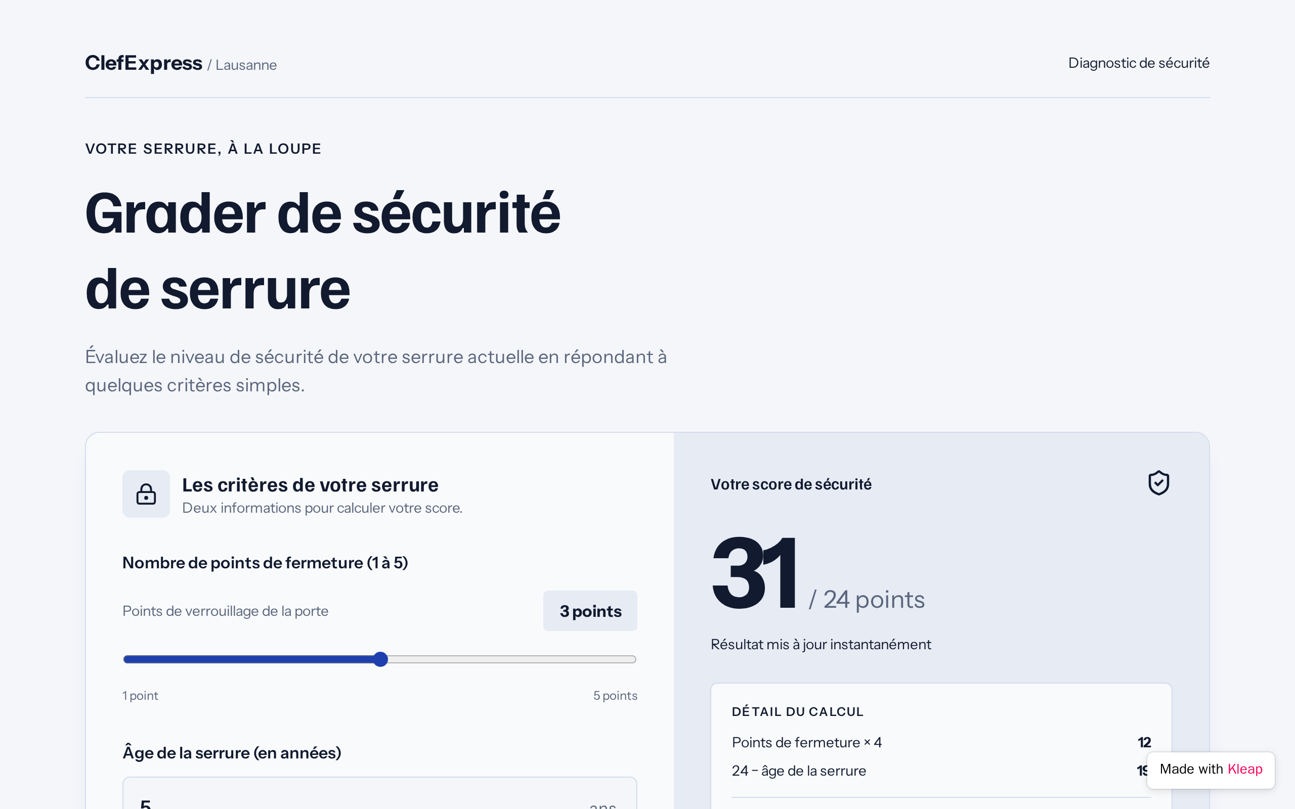 Interactive Grader Tool in French. website example