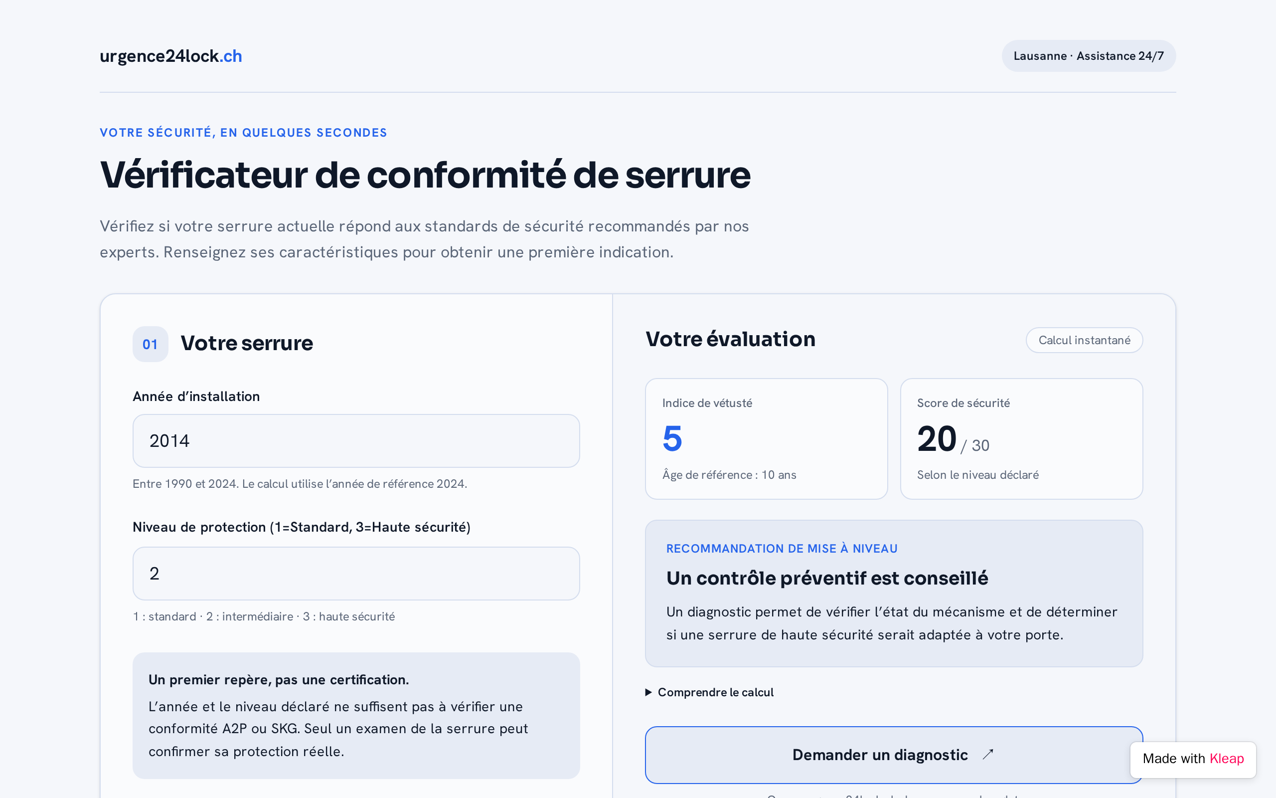 SécuritéCheck website example