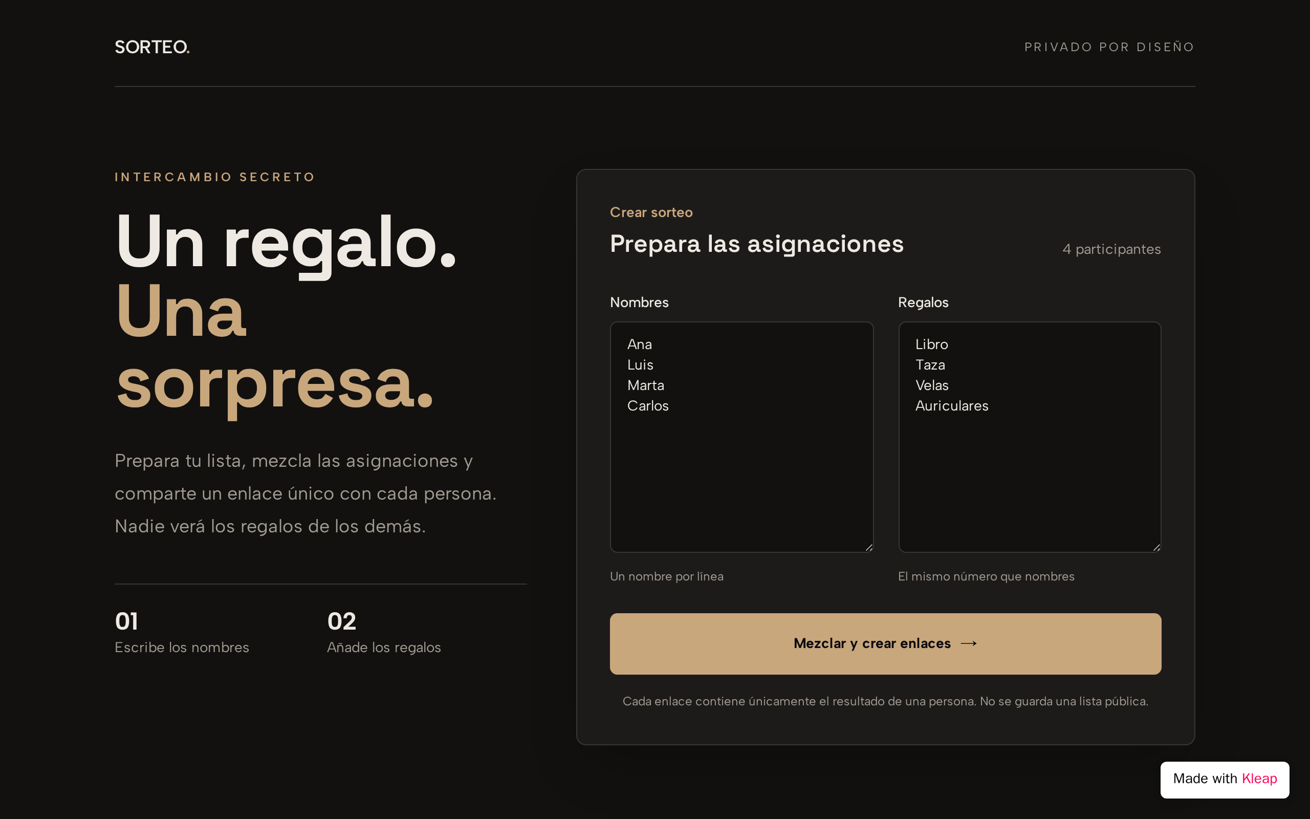 Sorteo Secreto