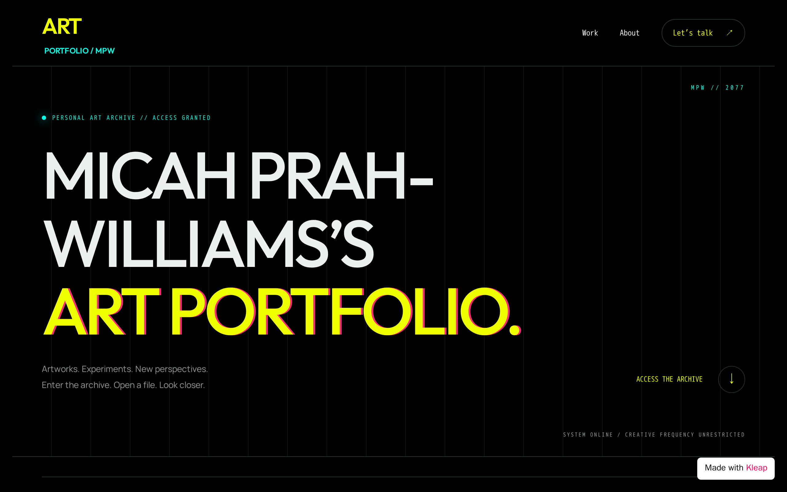 Micah prah-Williams’s power folio