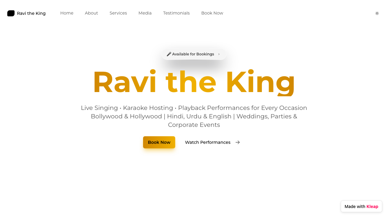 Ravi the King website example