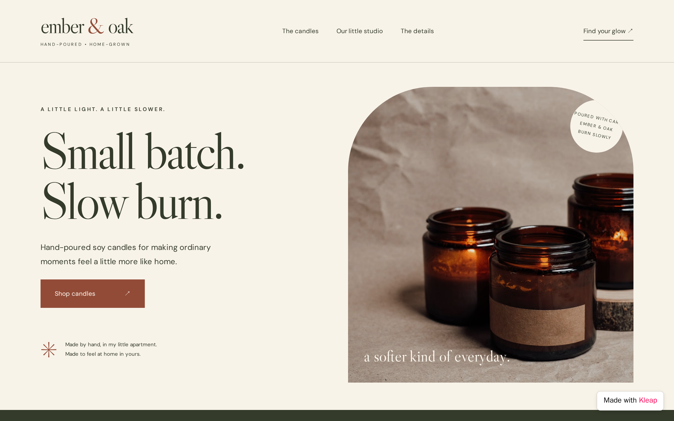 Ember & Oak website example
