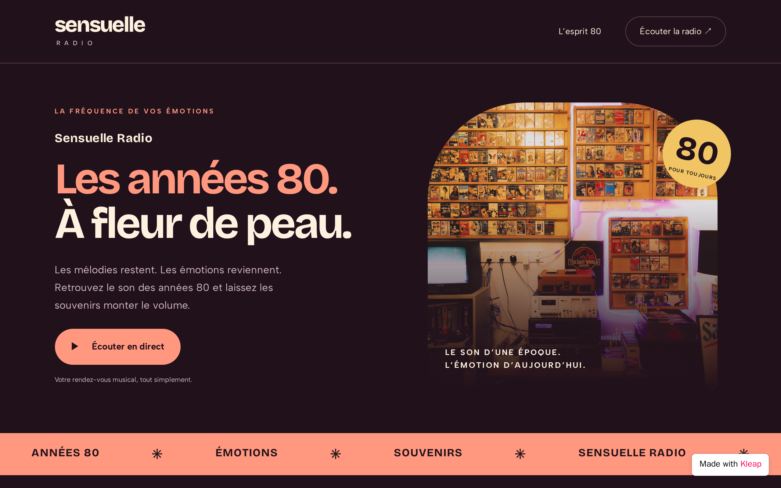 Web radio des années 80, sensuelle
