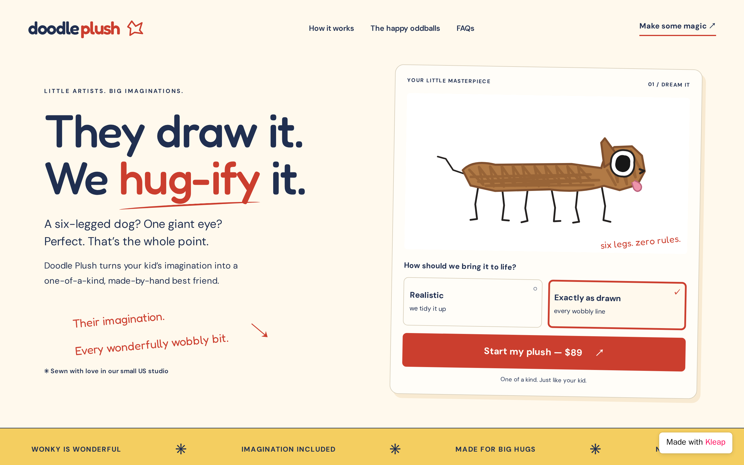 Doodle Plush website example