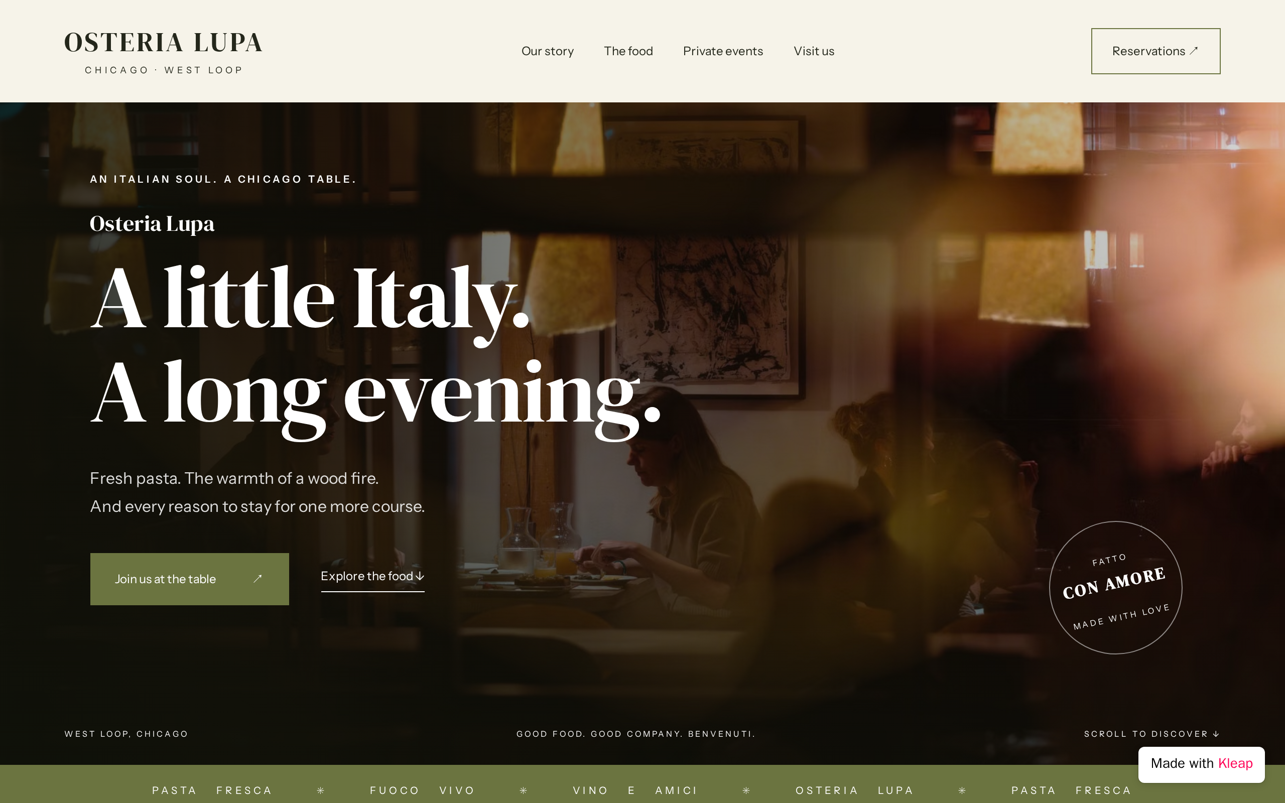 Italian restaurant website example