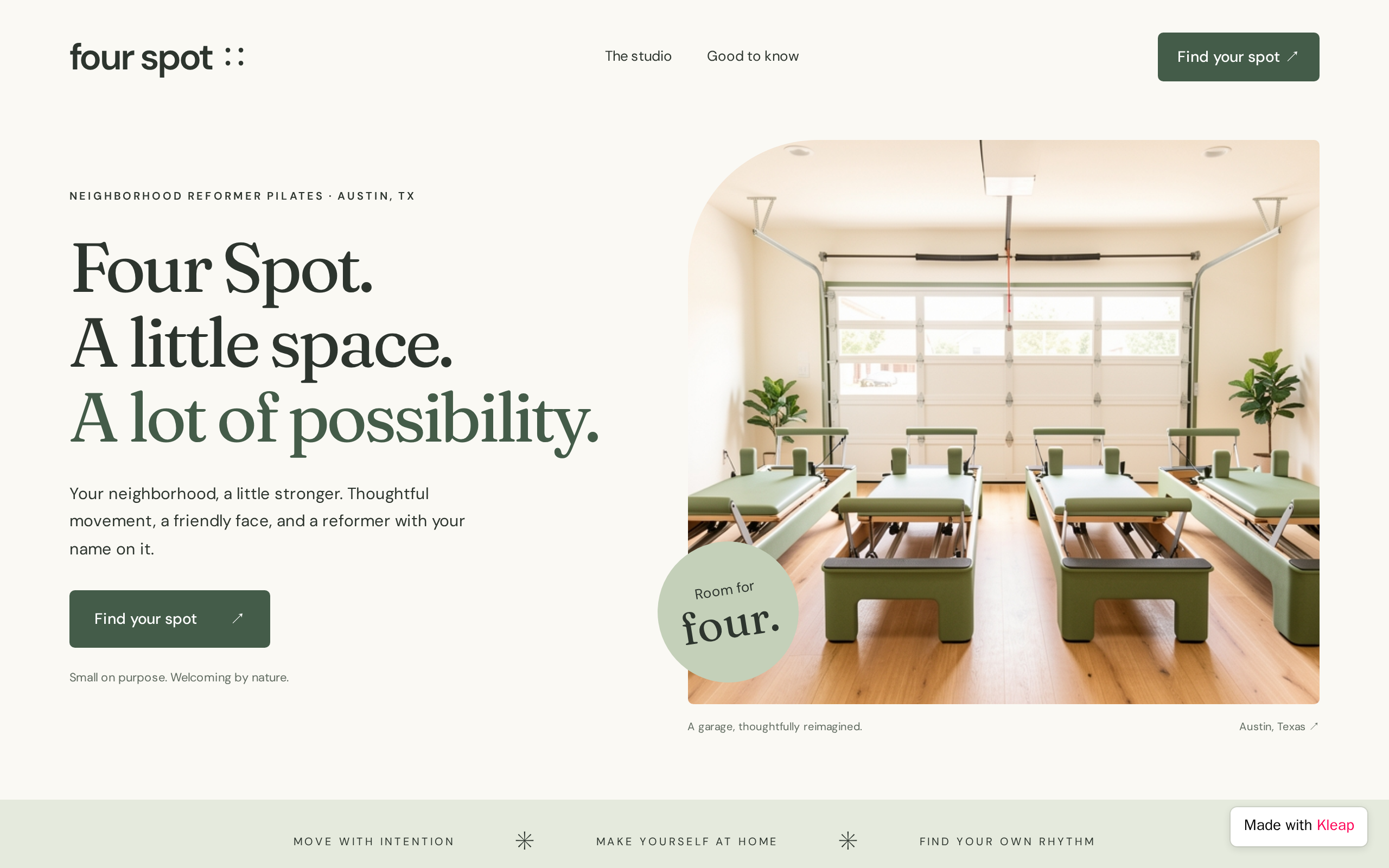 Four reformers. Four spots website example