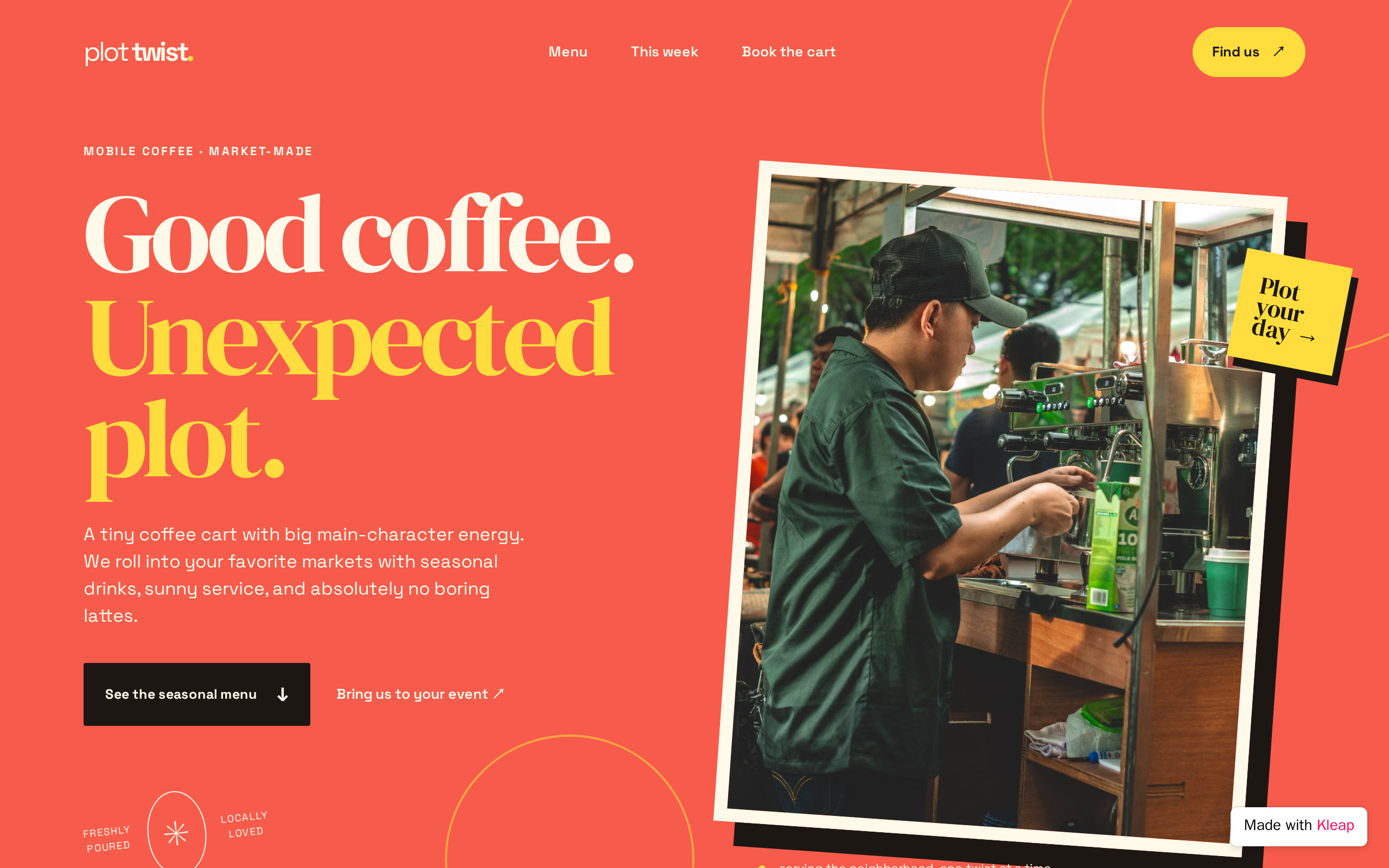 Plot Twist Coffee website example