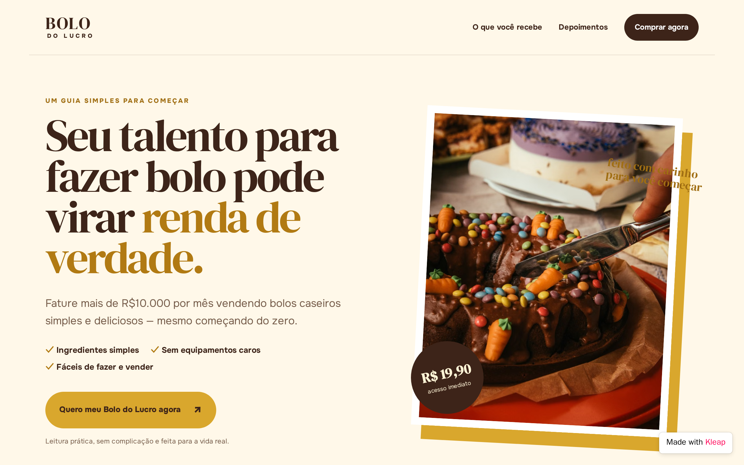 BOLO DO LUCRO