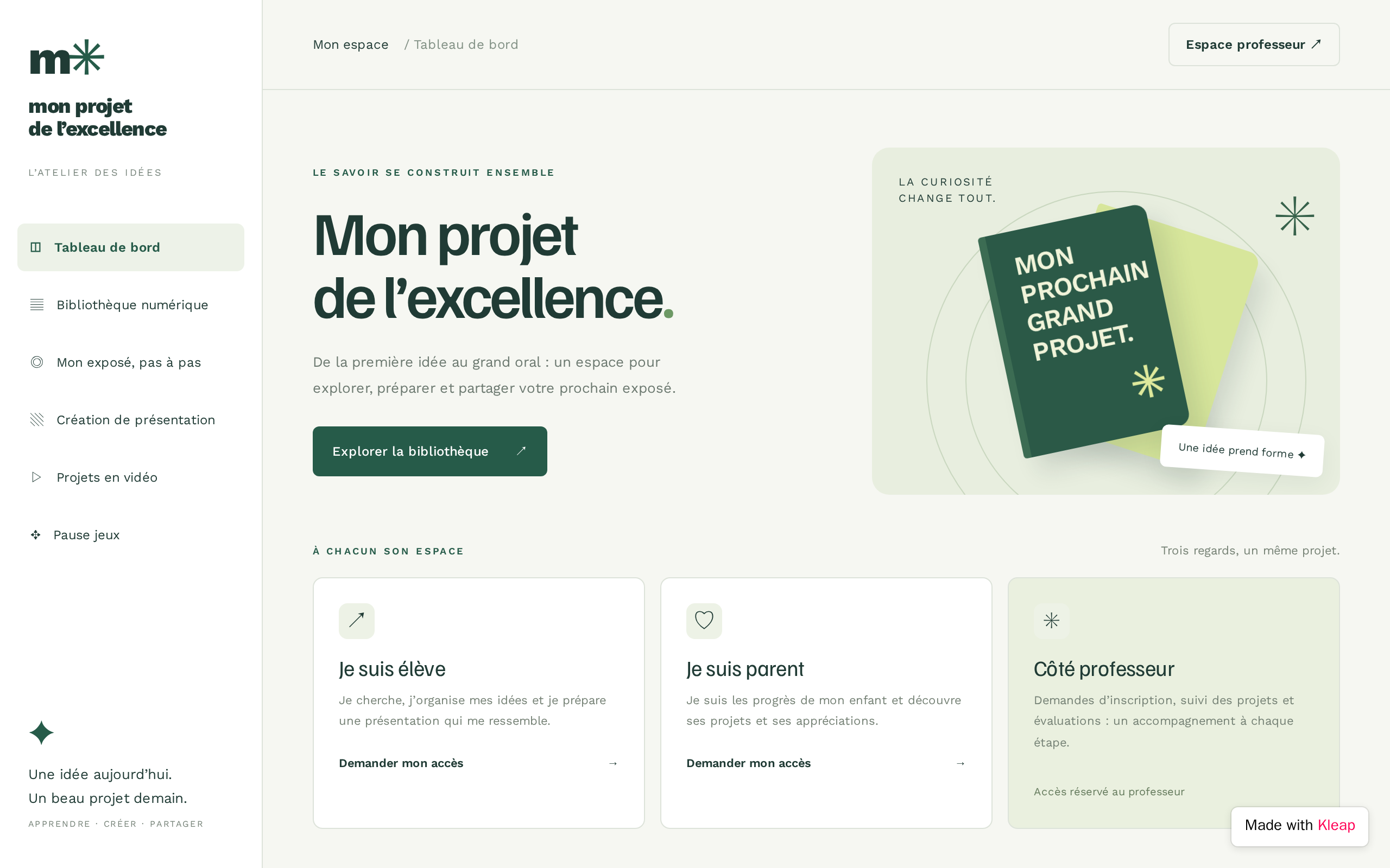 mon projet de l'excellence