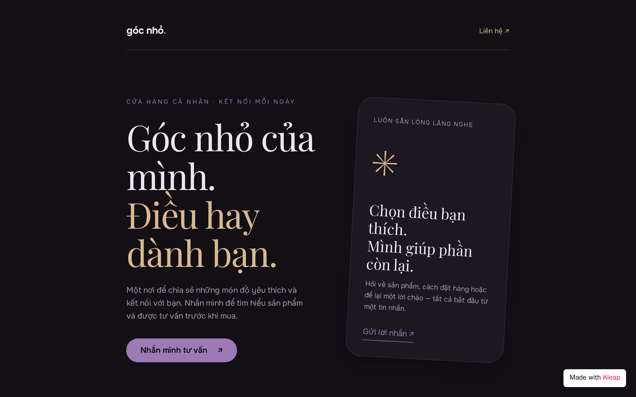 Một trang wep đơn giản cho cá nhân