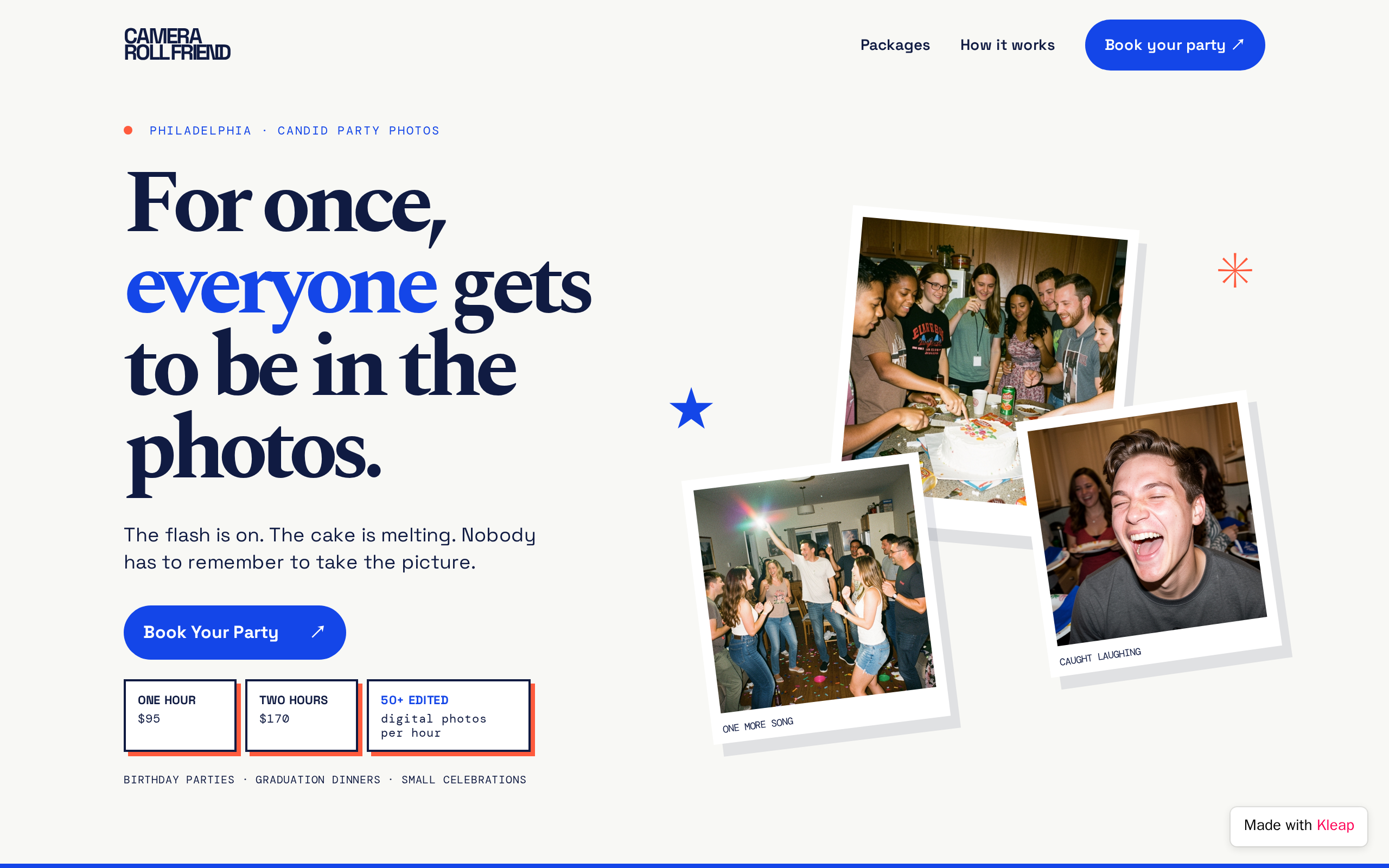 Camera Roll Friend website example