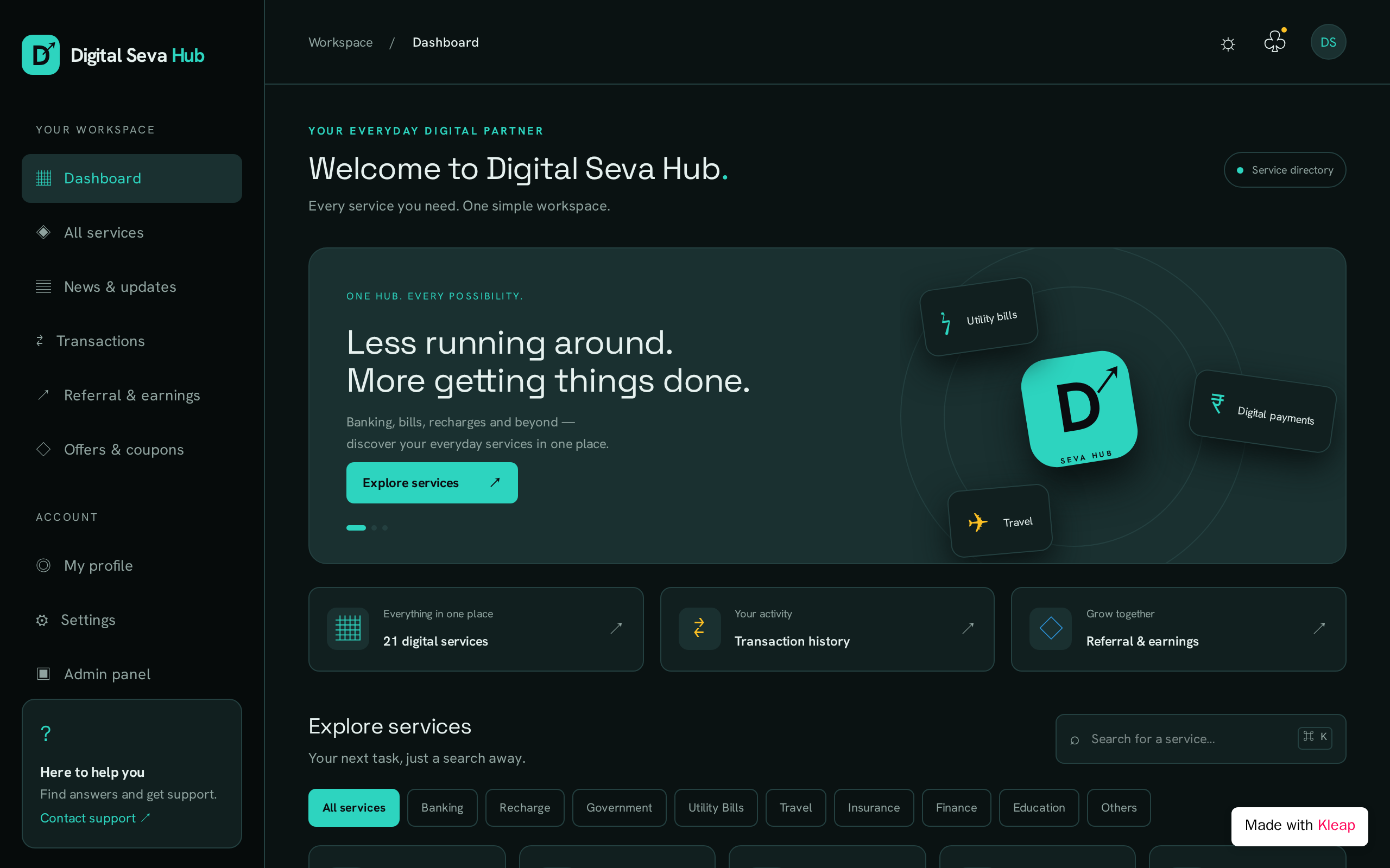 Digital Seva Hub website example