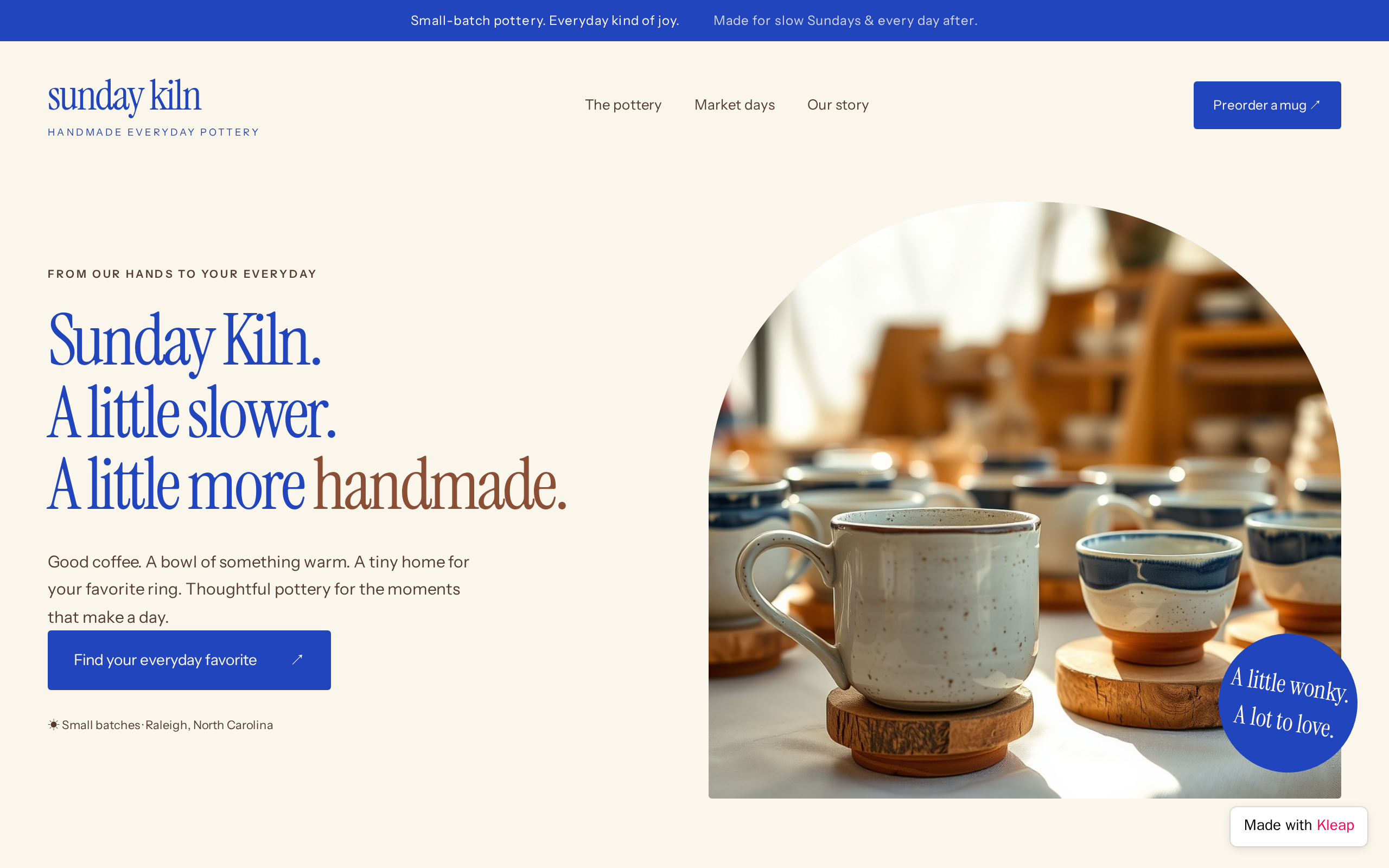 Sunday Kiln website example