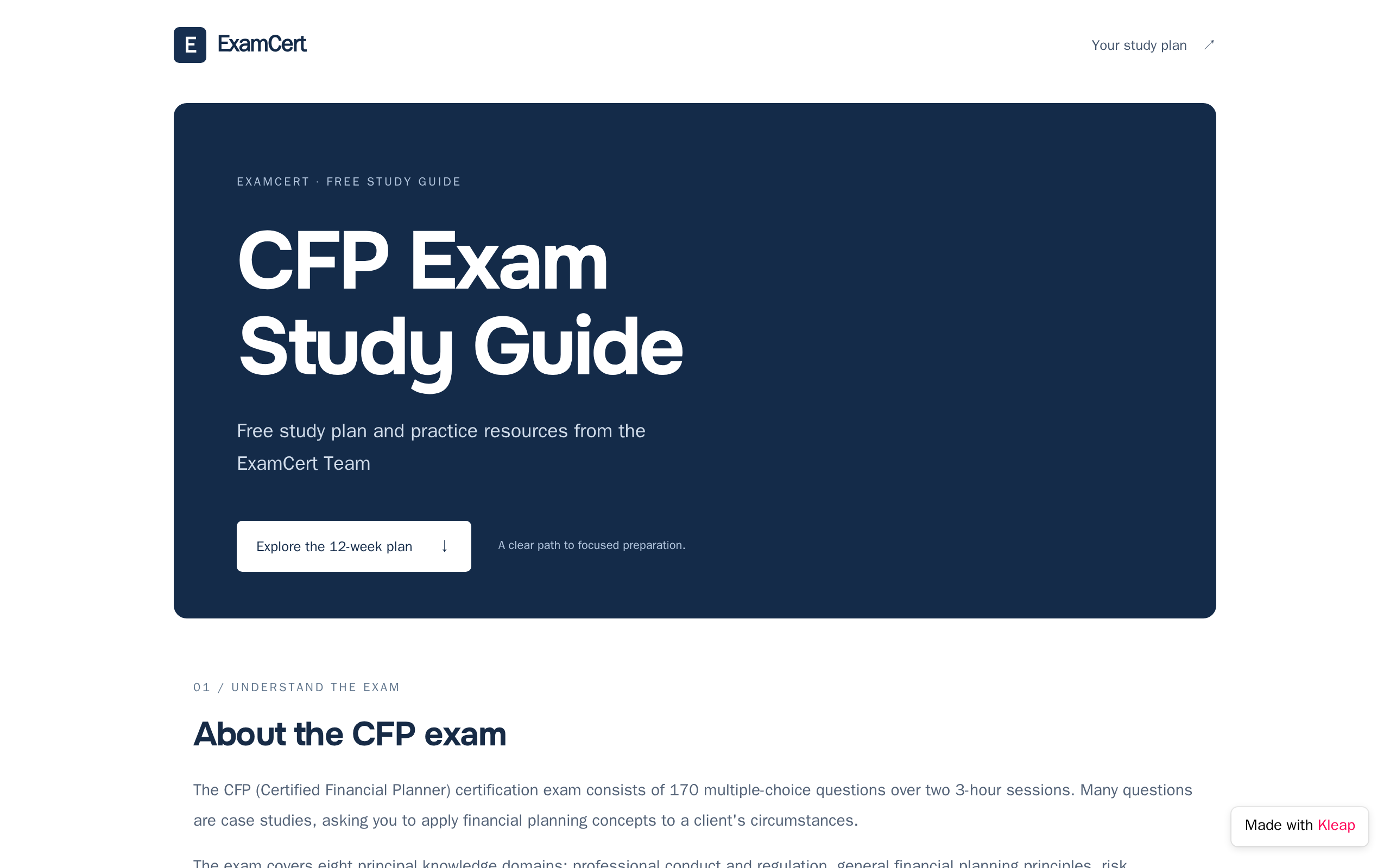 CFP Exam Study Guide