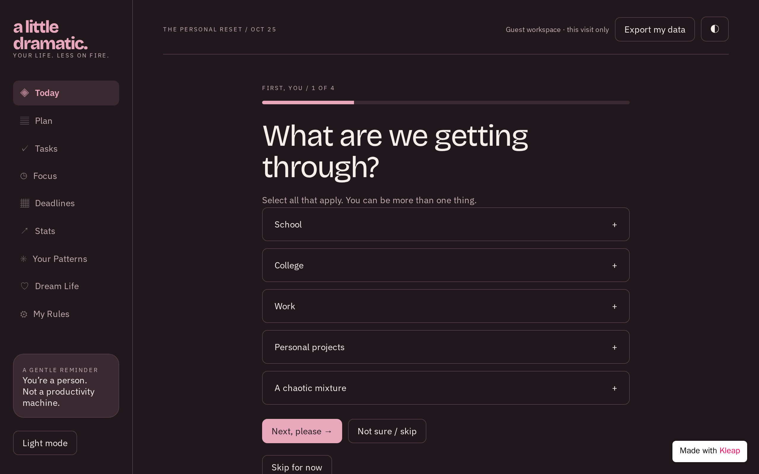 # Build: a Personal Productivity App