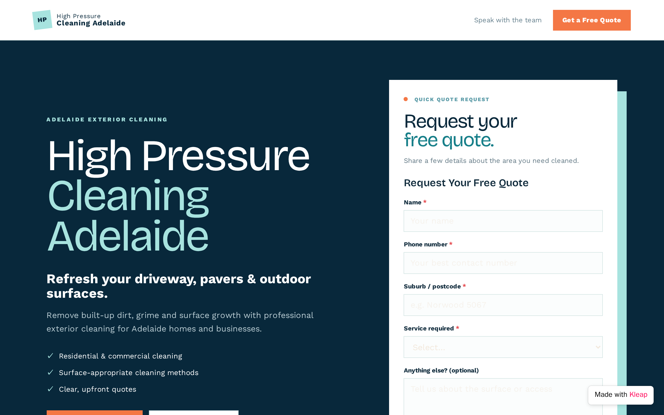 High Pressure Cleaning Adelaide