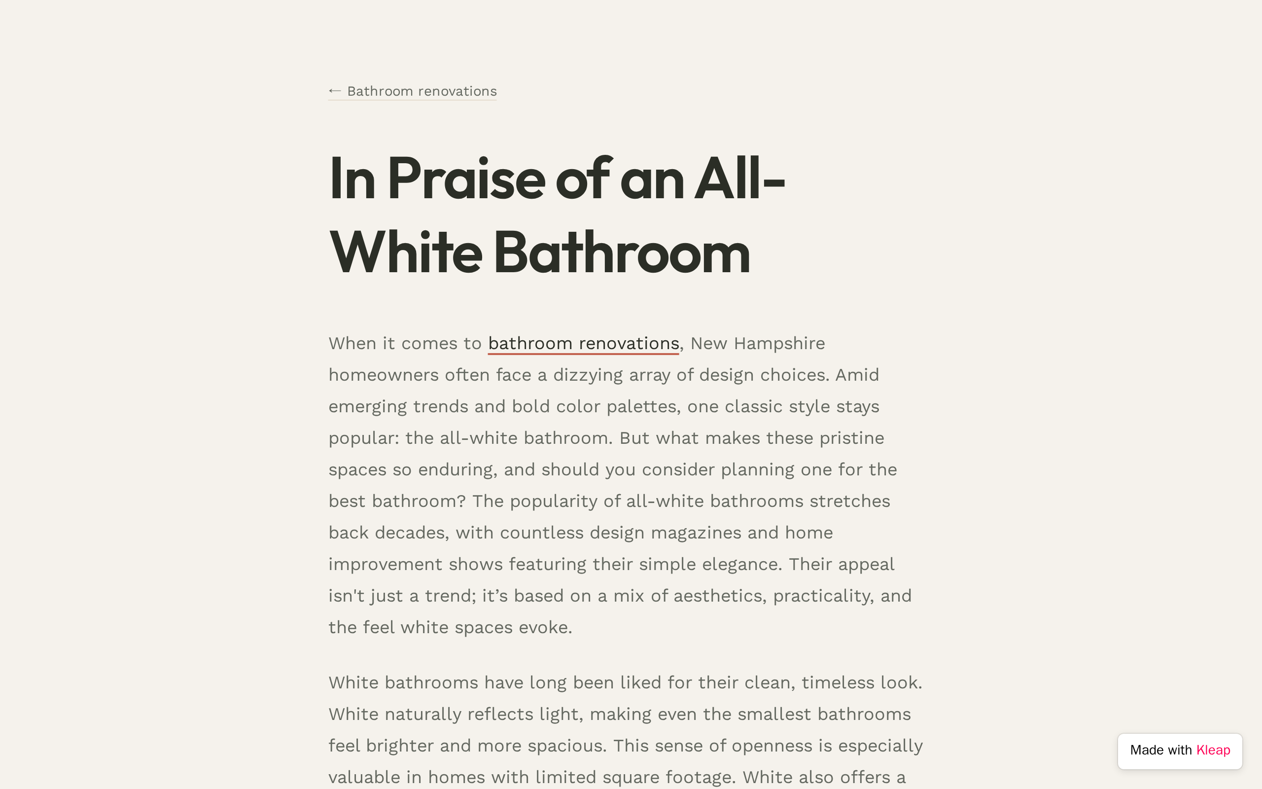 In Praise of an All-White Bathroom