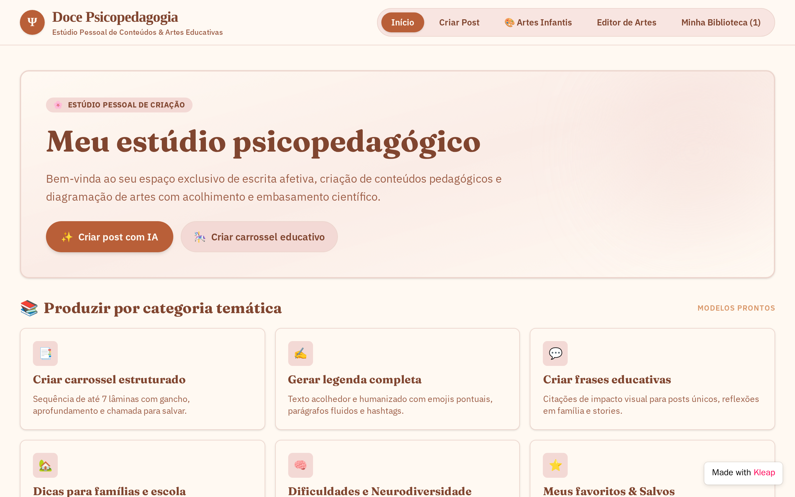 Eu Psicopedagoga website example