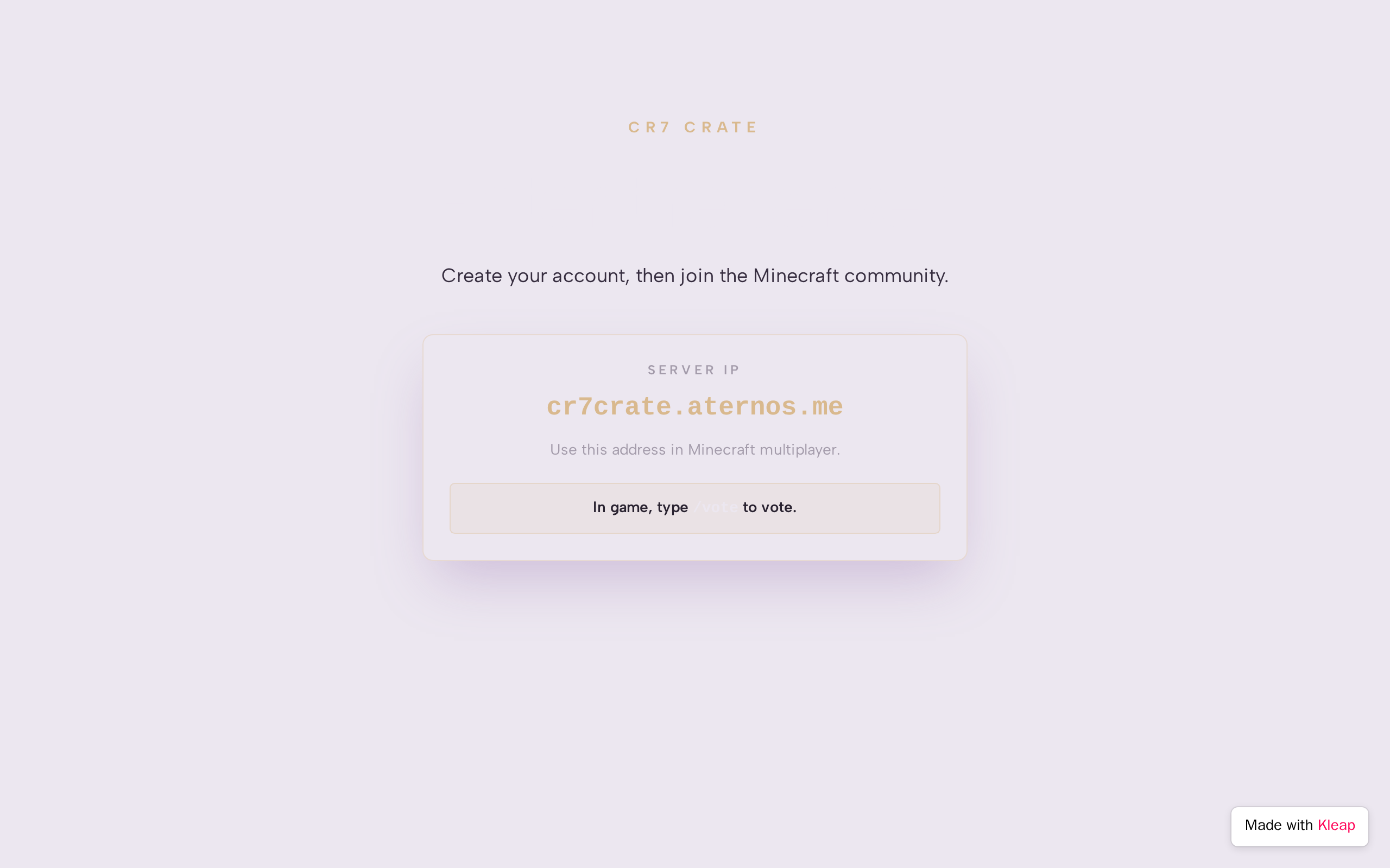I Minecraft Server