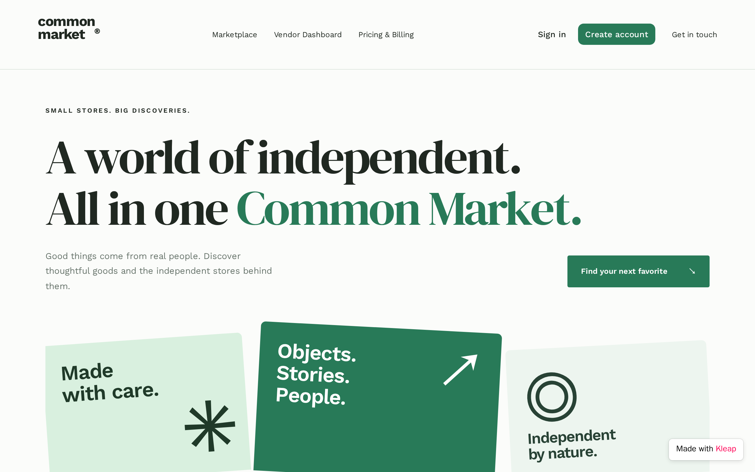 MarketNest website example