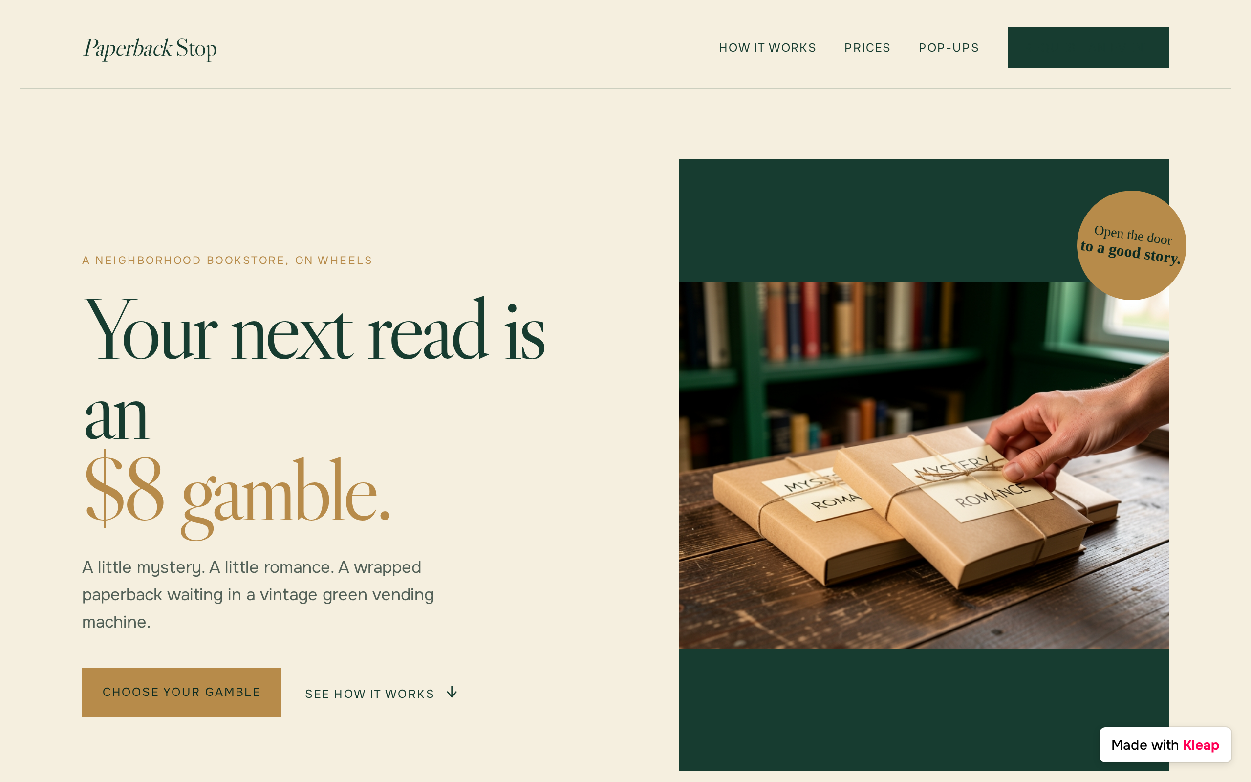 Paperback Stop website example