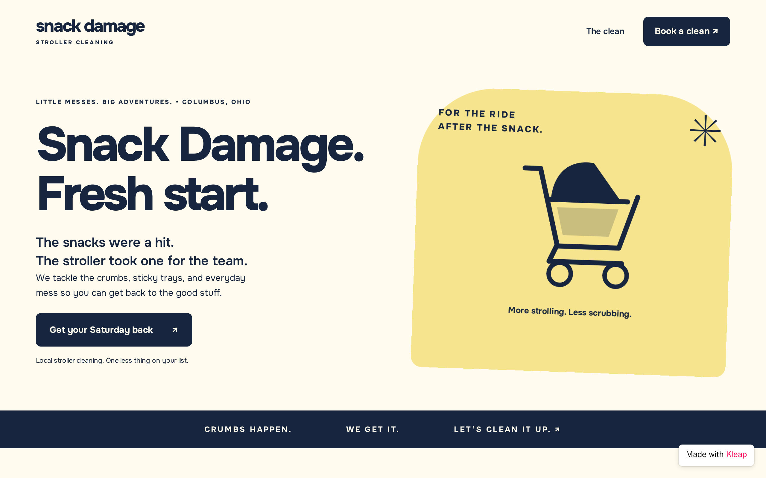 Snack Damage website example